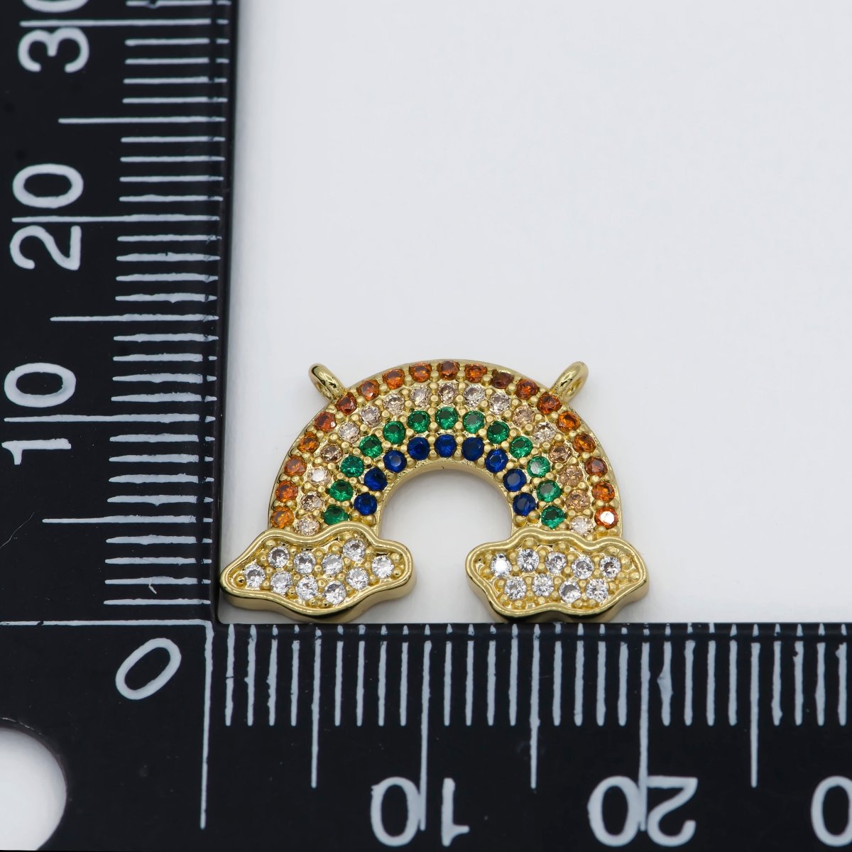 Dainty Gold Filled Little Rainbow Connectors  F-828