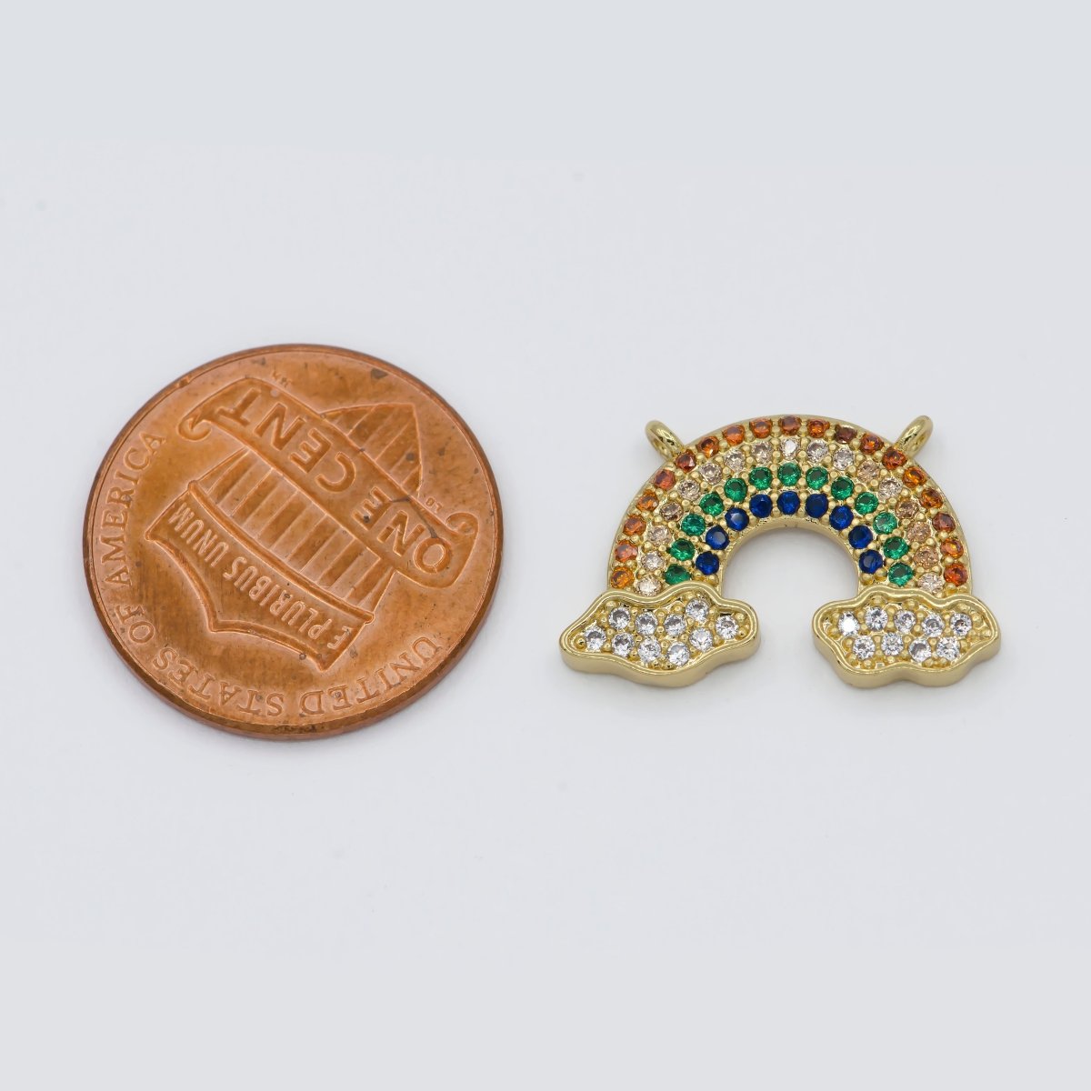 Dainty Gold Filled Little Rainbow Connectors  F-828
