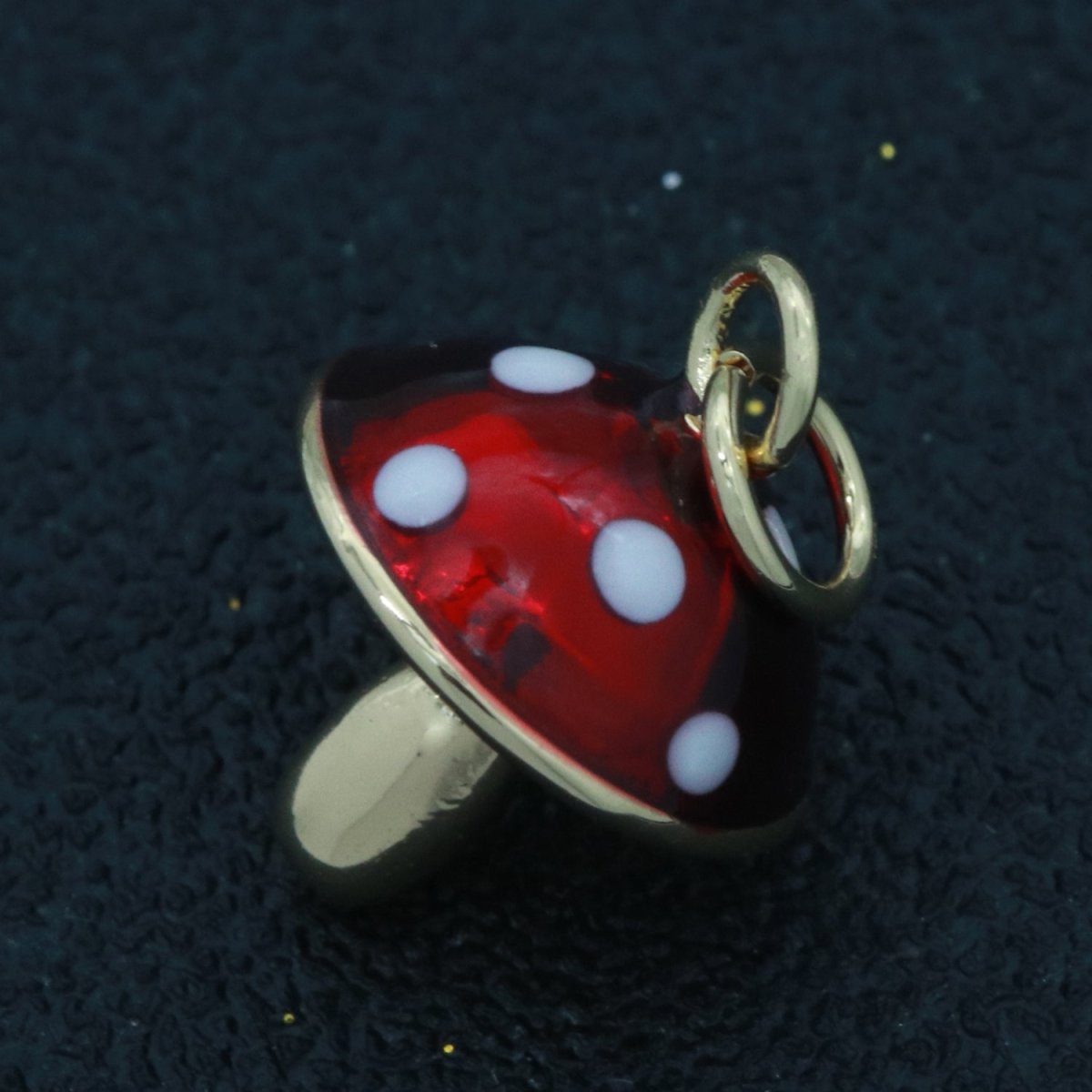 Dainty Gold Filled Magic Mushroom Charm Red Mushroom Pendant Novelty Charm, Fungi Jewelry, Mushroom Gift Funky for Bracelet Necklace Earring M-606