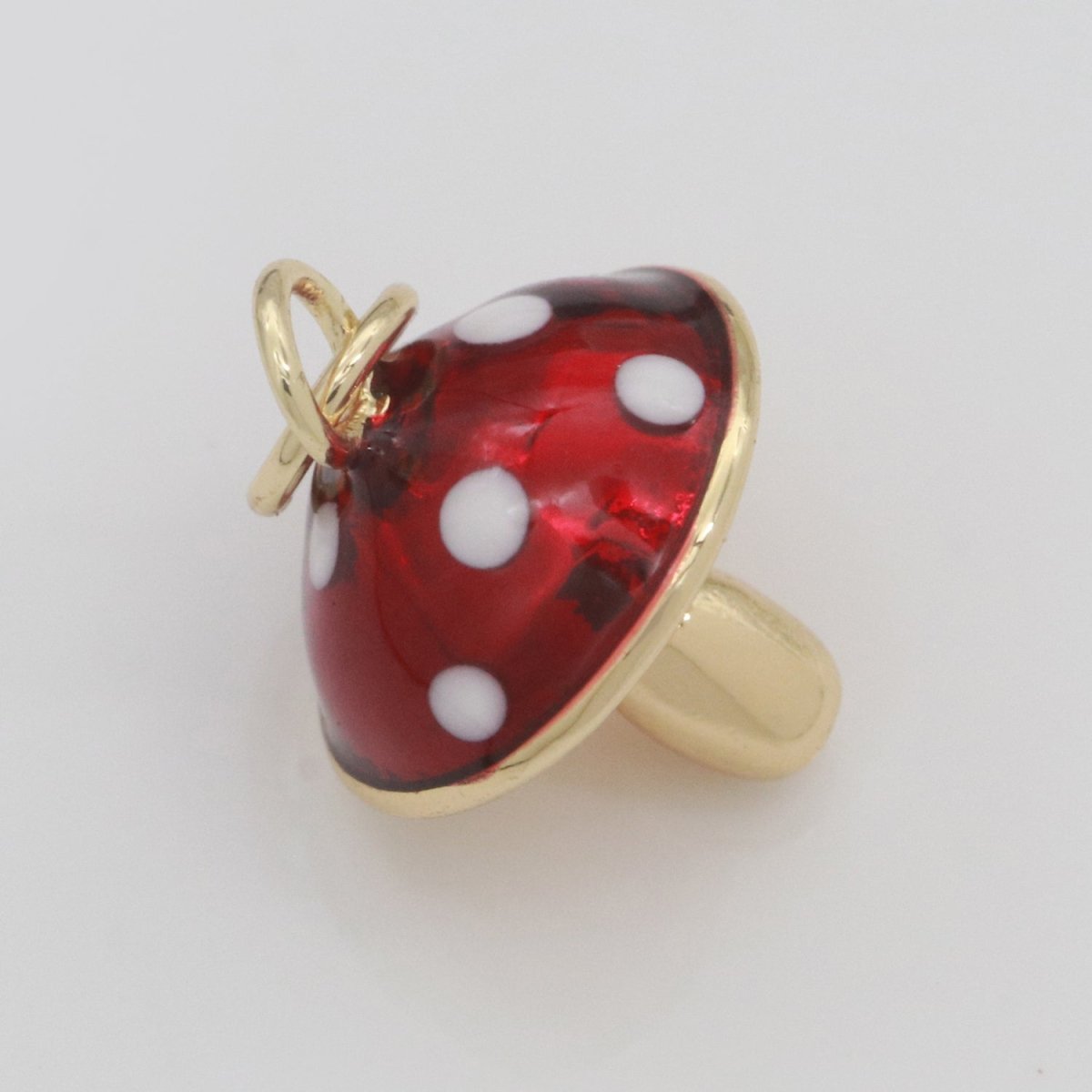 Dainty Gold Filled Magic Mushroom Charm Red Mushroom Pendant Novelty Charm, Fungi Jewelry, Mushroom Gift Funky for Bracelet Necklace Earring M-606