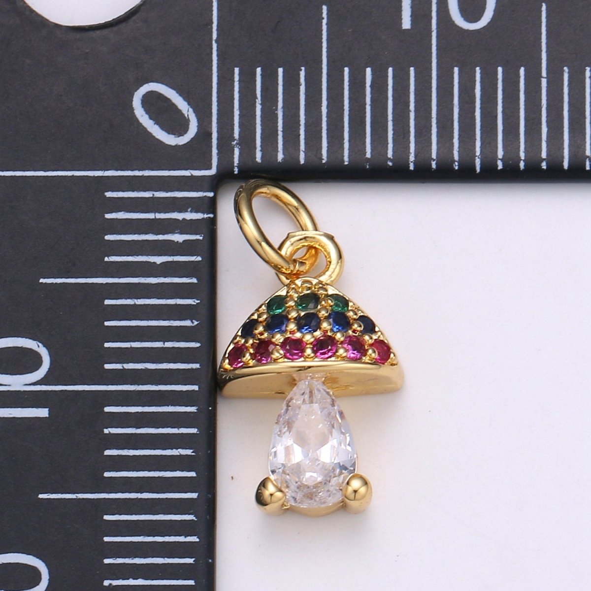 Dainty Gold Filled Rainbow Mushroom Gold Filled Charm D-878