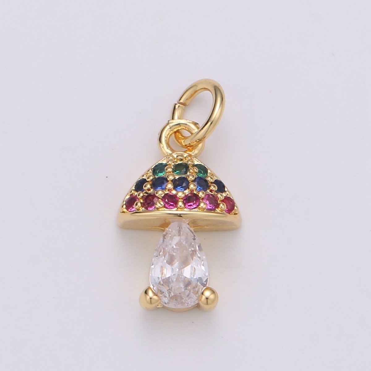 Dainty Gold Filled Rainbow Mushroom Gold Filled Charm D-878