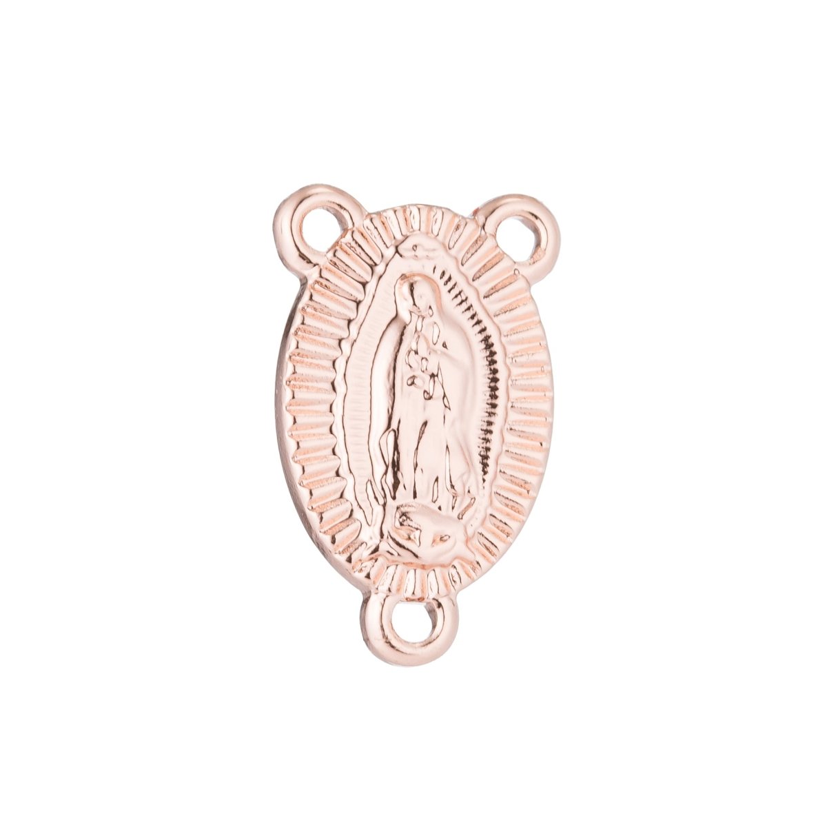 Dainty Gold Filled Rose Gold Holy Mary Connector - F-191