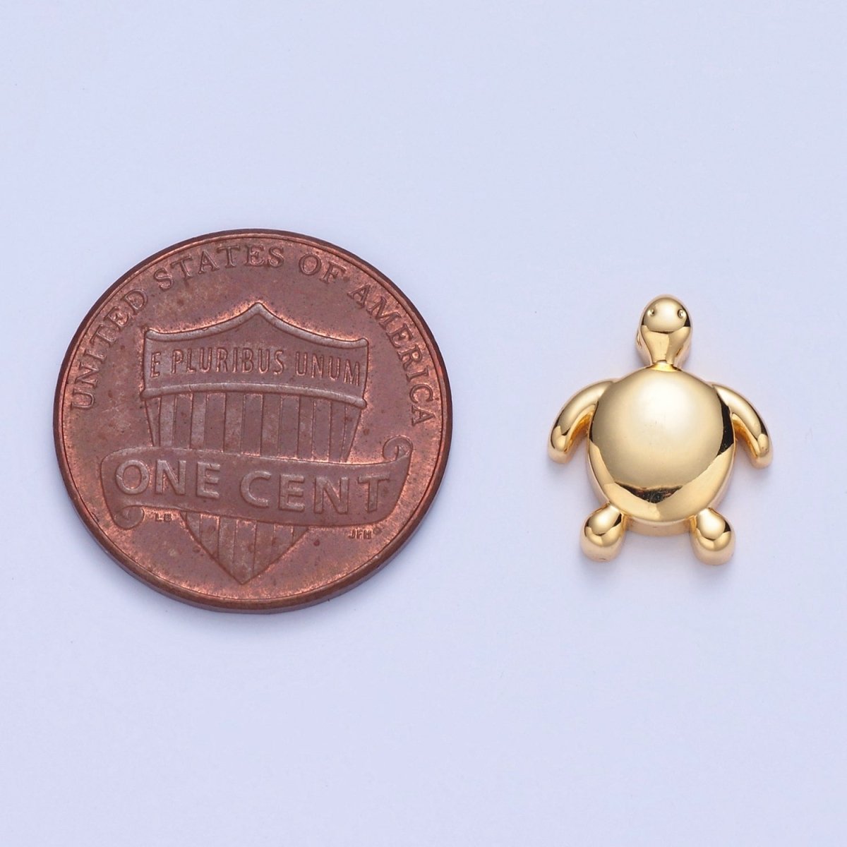 Dainty Gold Filled Turtle Bead Spacer for Bracelet W-855
