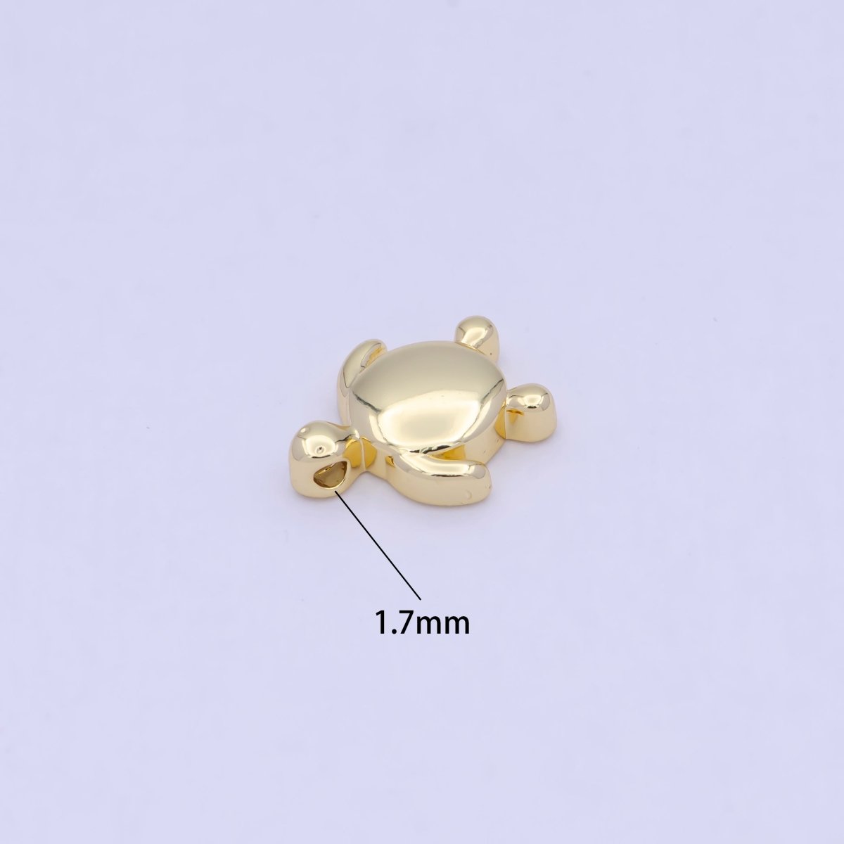 Dainty Gold Filled Turtle Bead Spacer for Bracelet W-855