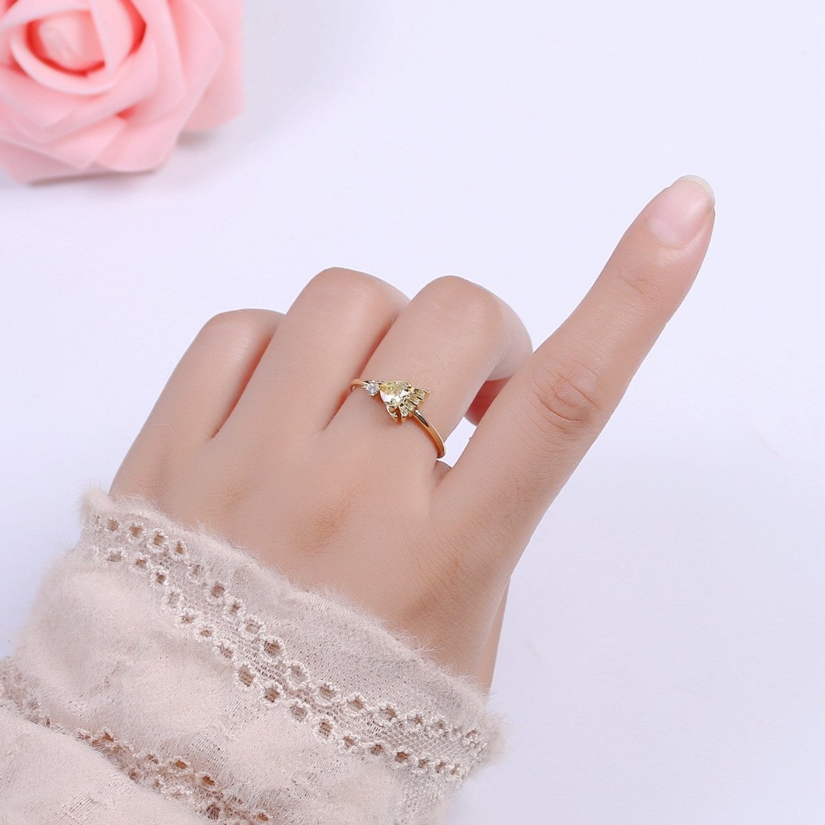 Dainty Gold Fish ring, Gold Mini Animal Pet Ring, Dainty Stackable Rings, Open Adjustable Ring Cz S-180