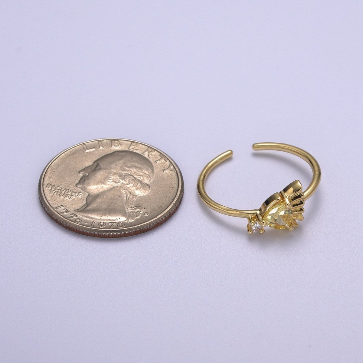 Dainty Gold Fish ring, Gold Mini Animal Pet Ring, Dainty Stackable Rings, Open Adjustable Ring Cz S-180