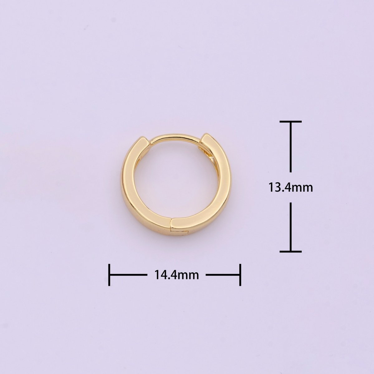 Dainty Gold Huggie Earring Simple Minimalist 14mm Hoop Earring AD-169