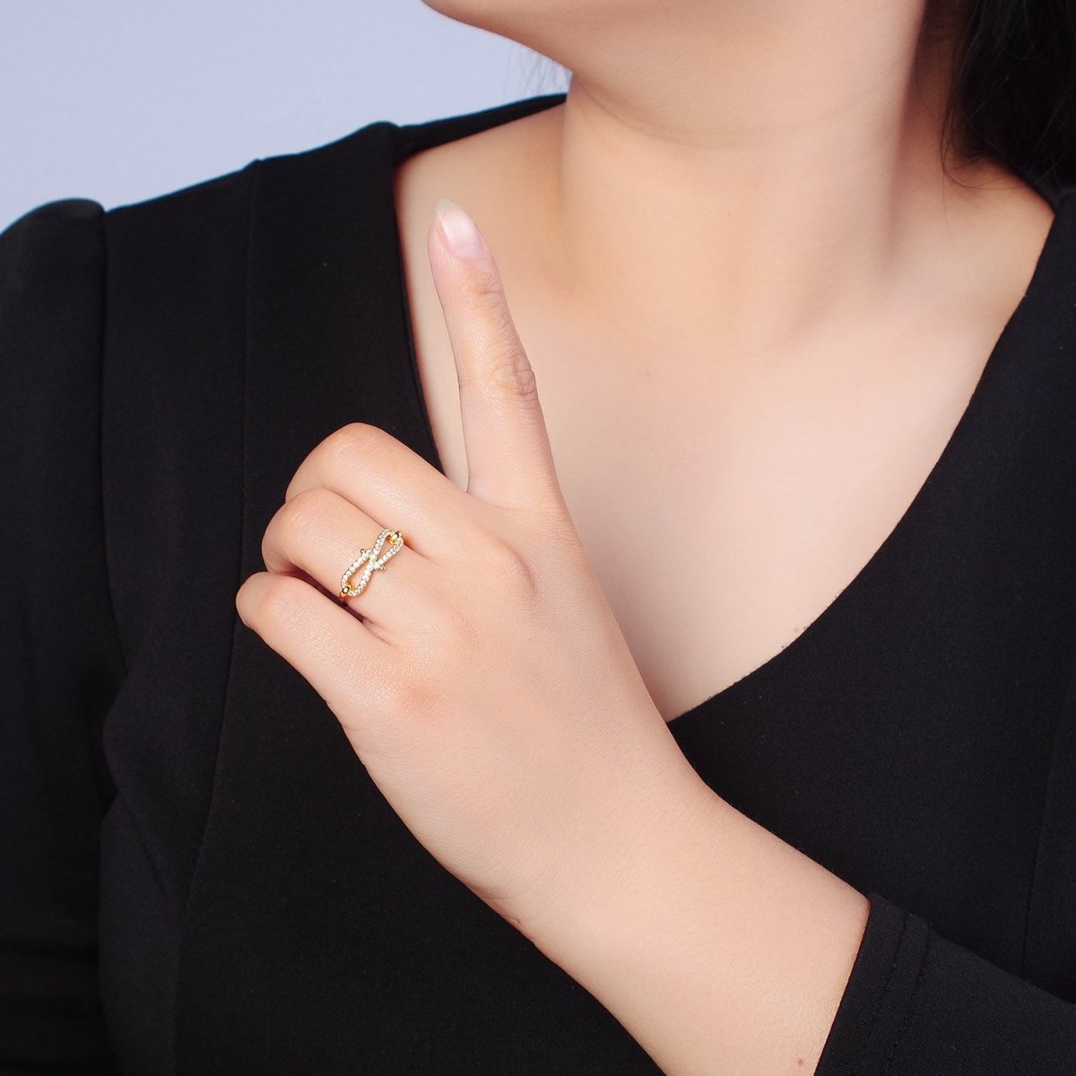Dainty Gold Infinity Ring O-2126