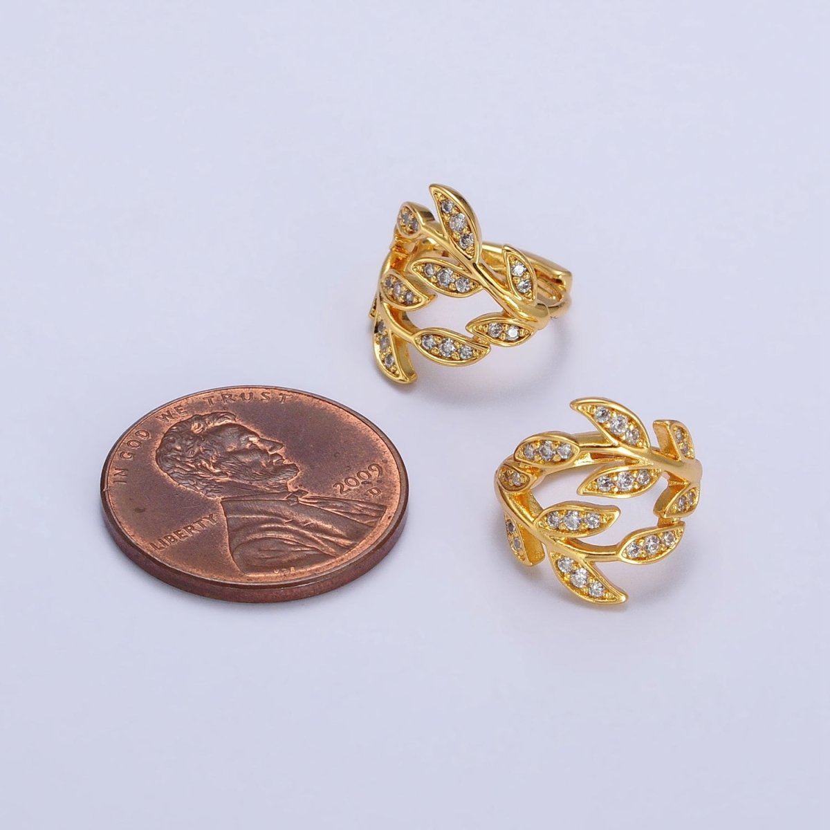 Dainty Gold Laurel Leaves Hoop Earrings CZ Olive Leaf Huggie Earrings Modern Earrings | AB126