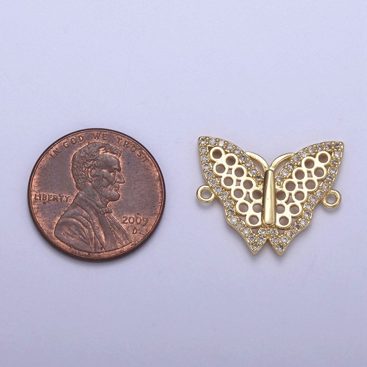 Dainty Gold Mariposa Butterfly Charm Connector for Bracelet Necklace Supply F-682