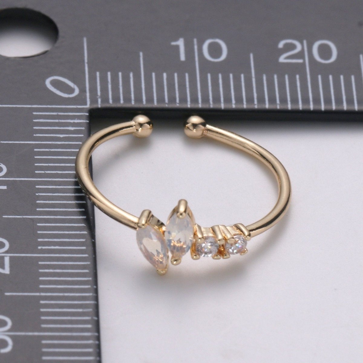 Dainty Gold Marquise Ring Marquise Fan Ring Gold Open Ring Minimalist Ring Open Ring for Christmas gift R-114