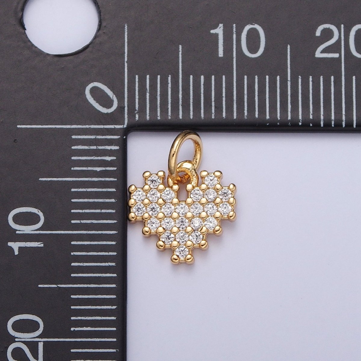 Dainty Gold Micro Paved Heart Add on CZ Charm | X-105