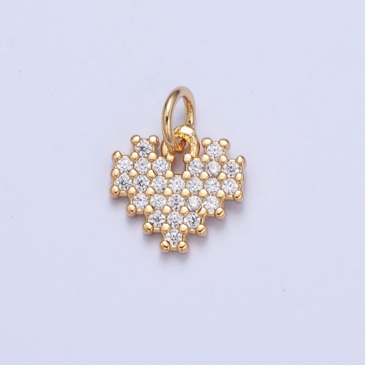 Dainty Gold Micro Paved Heart Add on CZ Charm | X-105