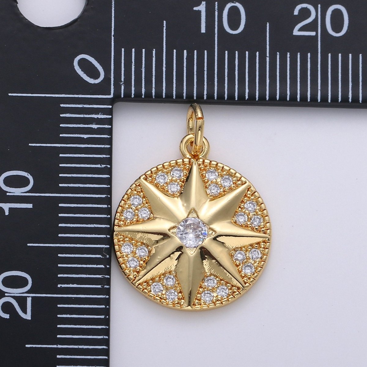 Dainty Gold North star Charm, starburst gold Pendant, dainty minimalist Jewelry Making in 24k Gold Filled Findings D-293