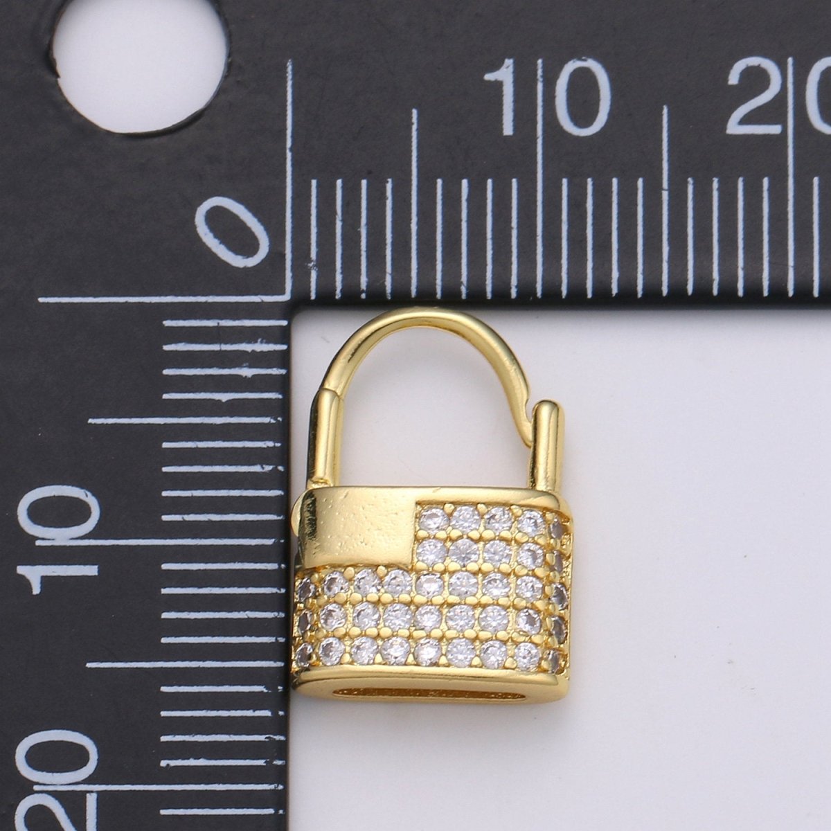 Dainty Gold padlock Earrings, CZ Hopp Earrings, Gold Hoop Lock Earrings, Micro Pave gold lock Huggie, Love Jewelry for gift idea Q-153