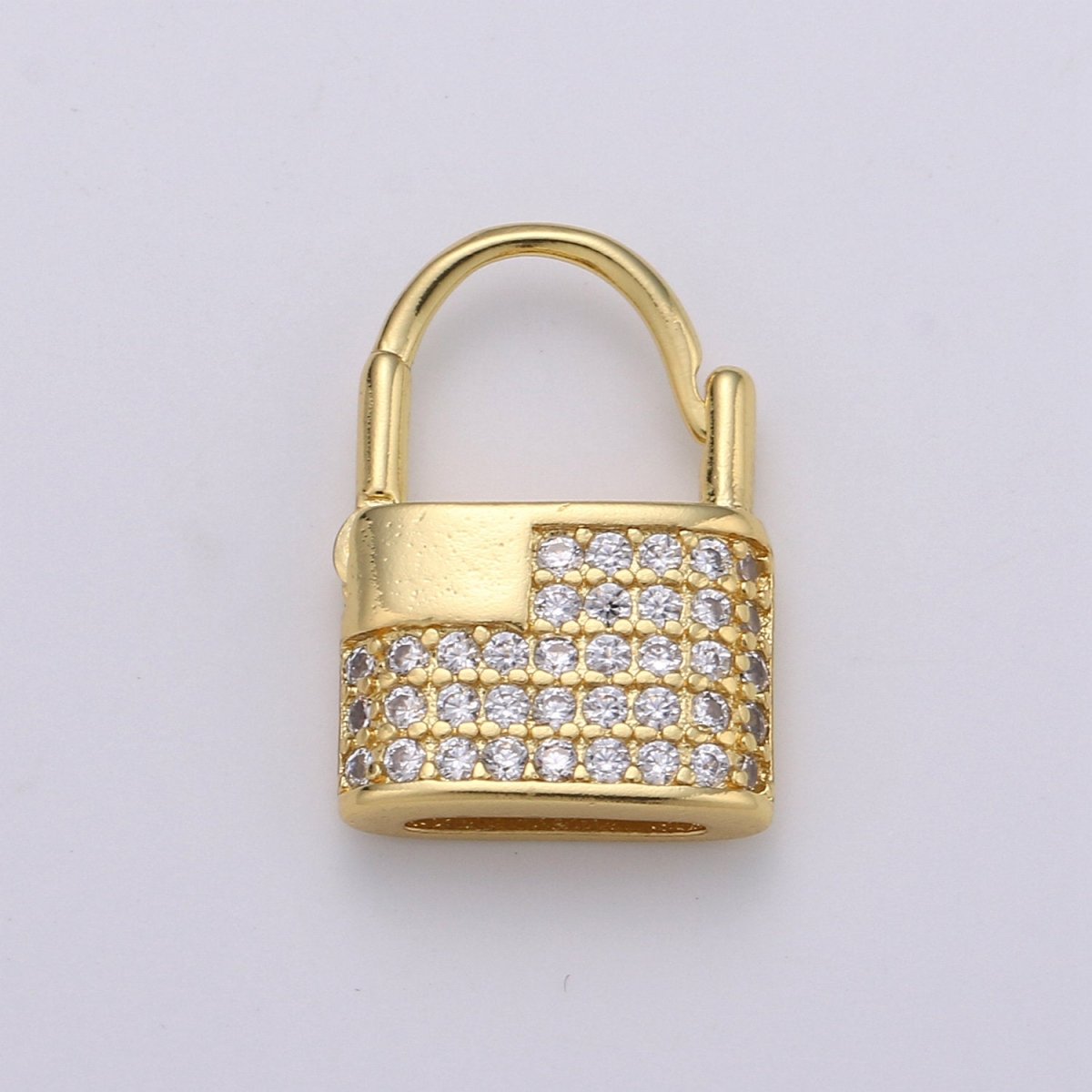 Dainty Gold padlock Earrings, CZ Hopp Earrings, Gold Hoop Lock Earrings, Micro Pave gold lock Huggie, Love Jewelry for gift idea Q-153