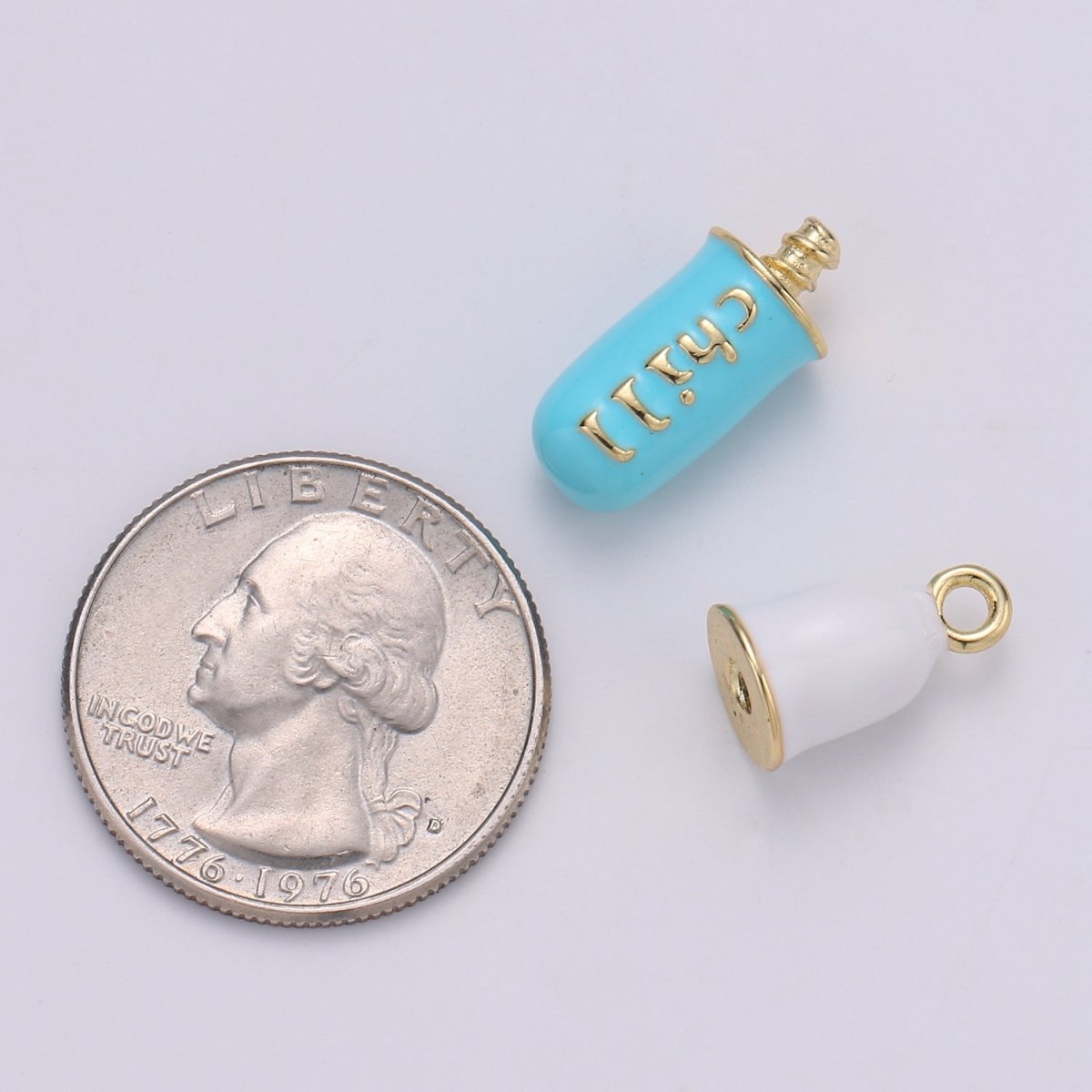 Dainty Gold Pill Bar Pendant Enamel Teal Vibes Chill Charm 24k Gold Filed Pendant for Bracelet Necklace Earring Component Supply 29x8mm D-883-D-887 D-313 D-314