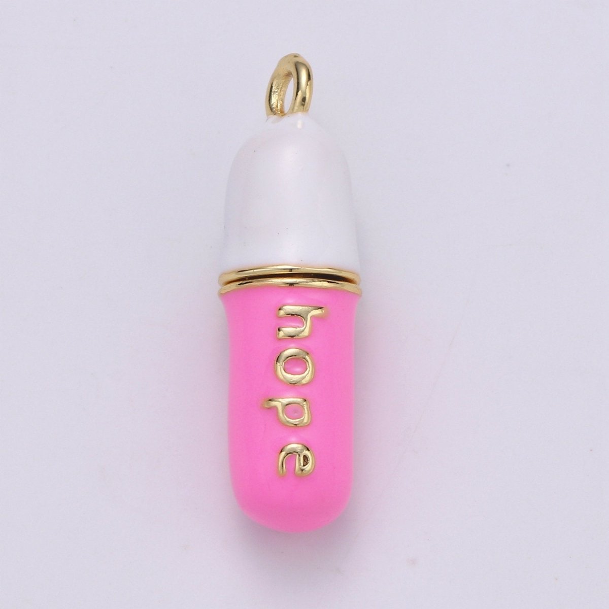 Dainty Gold Pill Bar Pendant Enamel Teal Vibes Chill Charm 24k Gold Filed Pendant for Bracelet Necklace Earring Component Supply 29x8mm D-883-D-887 D-313 D-314