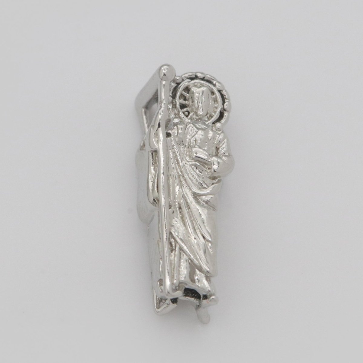 Dainty Gold Saint Jude Bead Spacer St Judas Bead for Bracelet Supply Component Jewelry Making Silver / Black Religious Protection Gift,  B-631