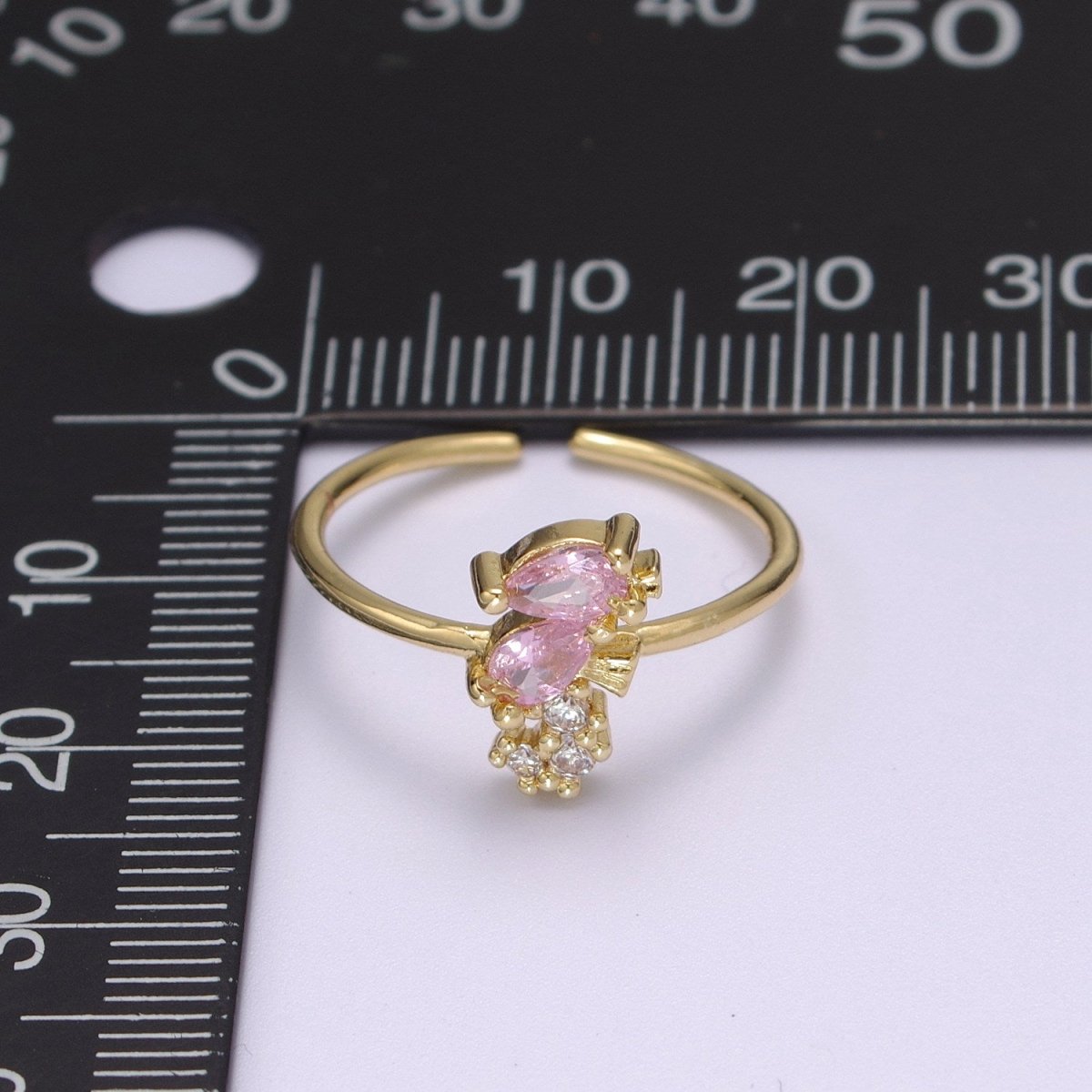 Dainty Gold Sea Horse ring, Gold Mini Animal Ring, Dainty Stackable Rings, Open Adjustable Ring CZ Under The Sea Inspired S-167