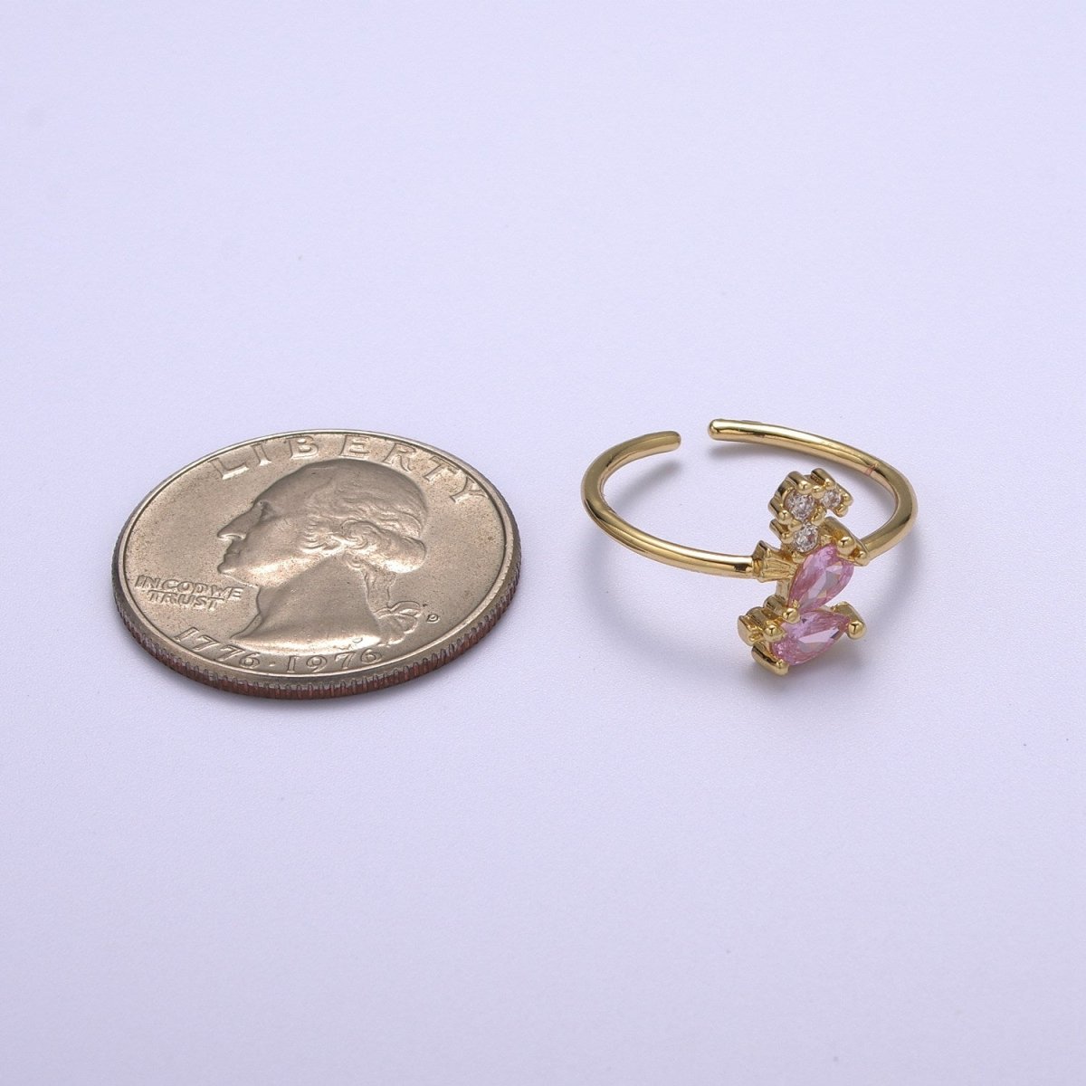 Dainty Gold Sea Horse ring, Gold Mini Animal Ring, Dainty Stackable Rings, Open Adjustable Ring CZ Under The Sea Inspired S-167