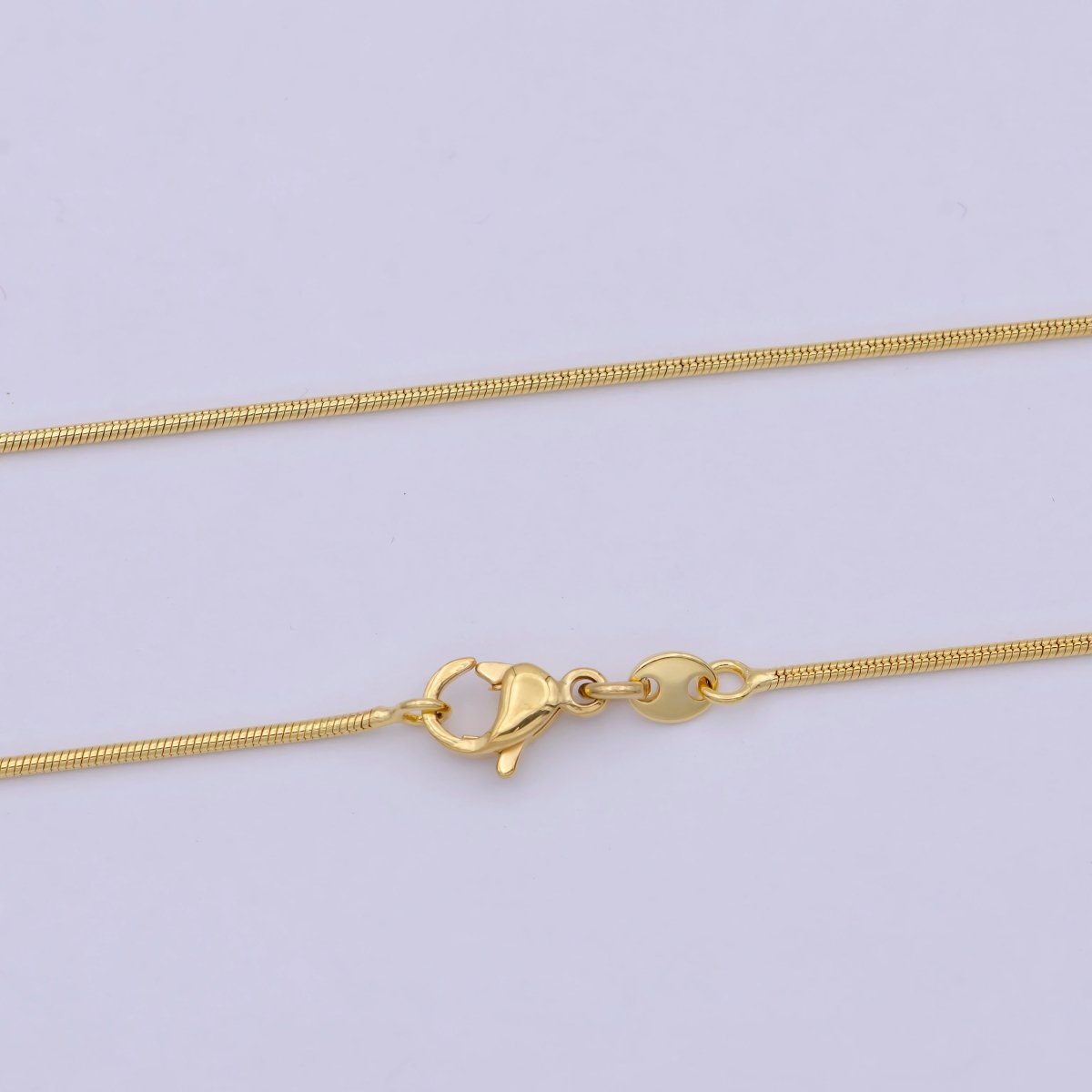 Dainty Gold Snake Chain 0.9 MM Round 19.7" Wholesale Necklace | WA-749 Clearance Pricing