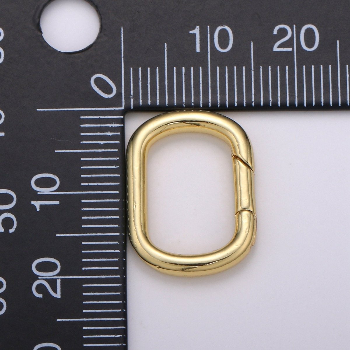 Dainty Gold Spring Gate Ring, Push Gate ring, 15x20mm Oval Ring, Charm Holder 14K Gold Filled Clasp for Charm Holder Connector L-004