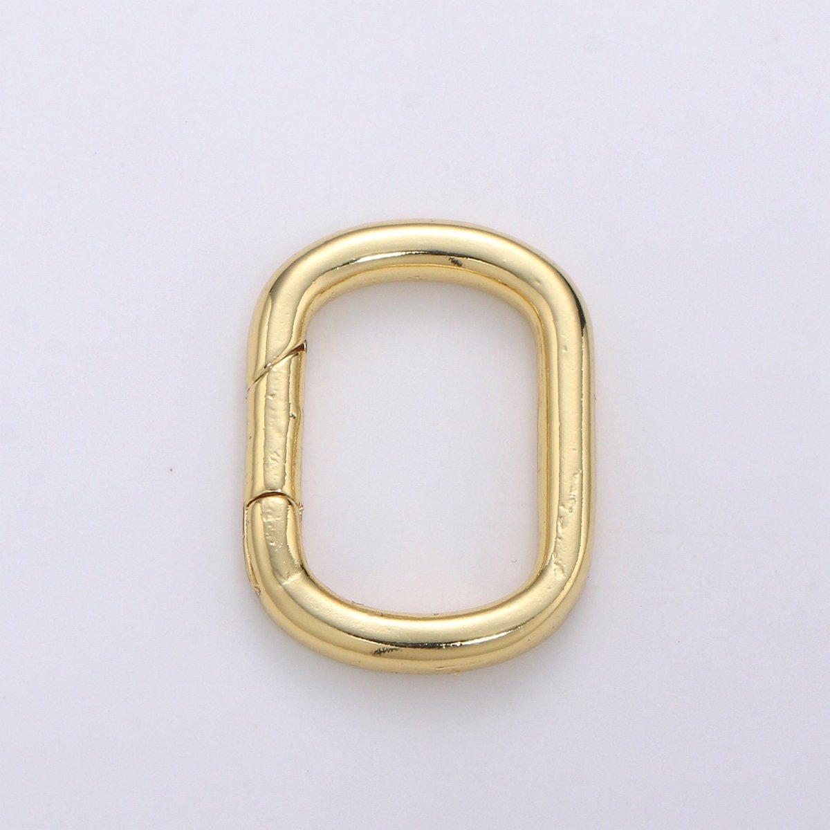 Dainty Gold Spring Gate Ring, Push Gate ring, 15x20mm Oval Ring, Charm Holder 14K Gold Filled Clasp for Charm Holder Connector L-004
