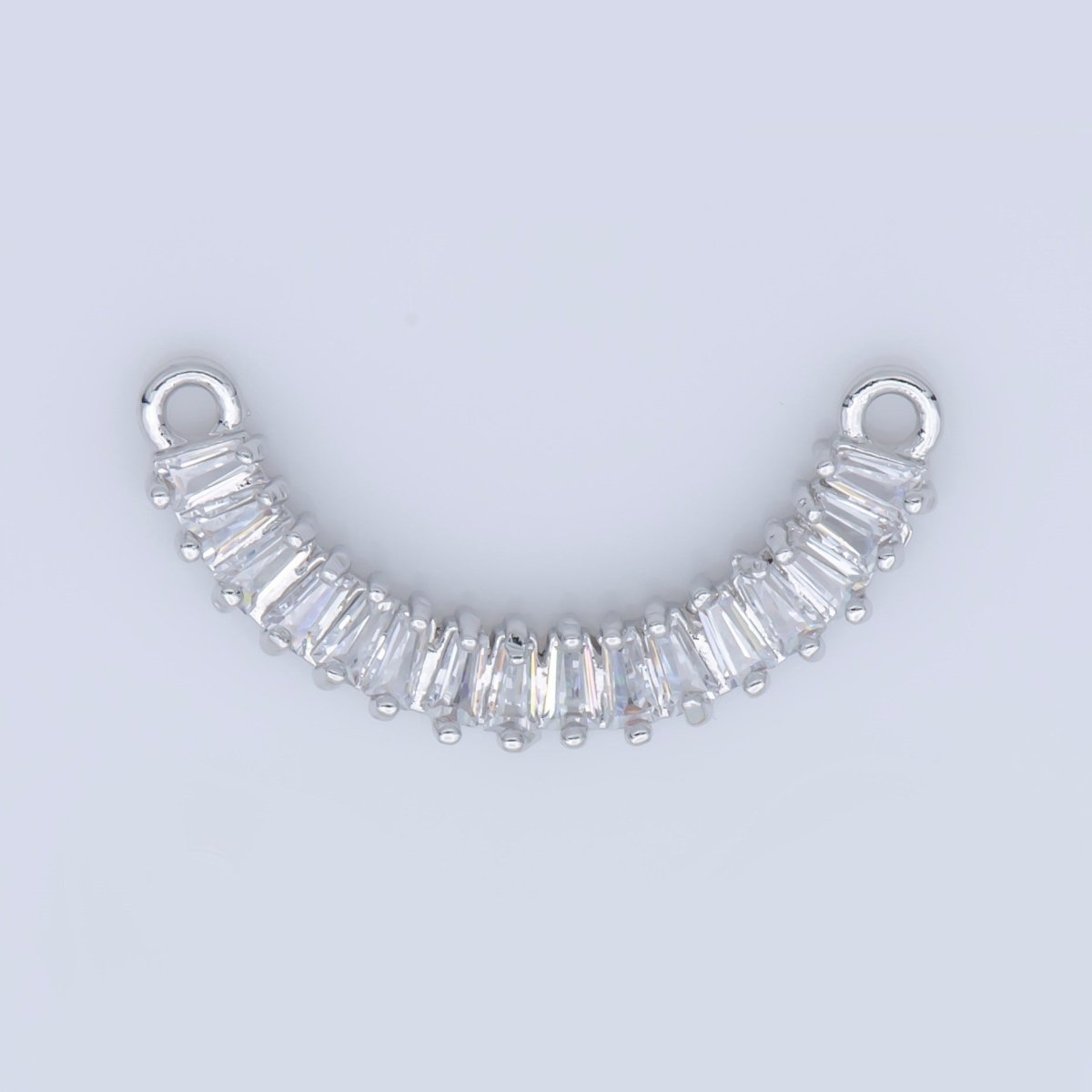 Dainty Gold Stacked Crystal Bracelet Connector, Elegant Gorgeous Micro Pave CZ Charm, Necklace Pendant for Jewelry Making F-737