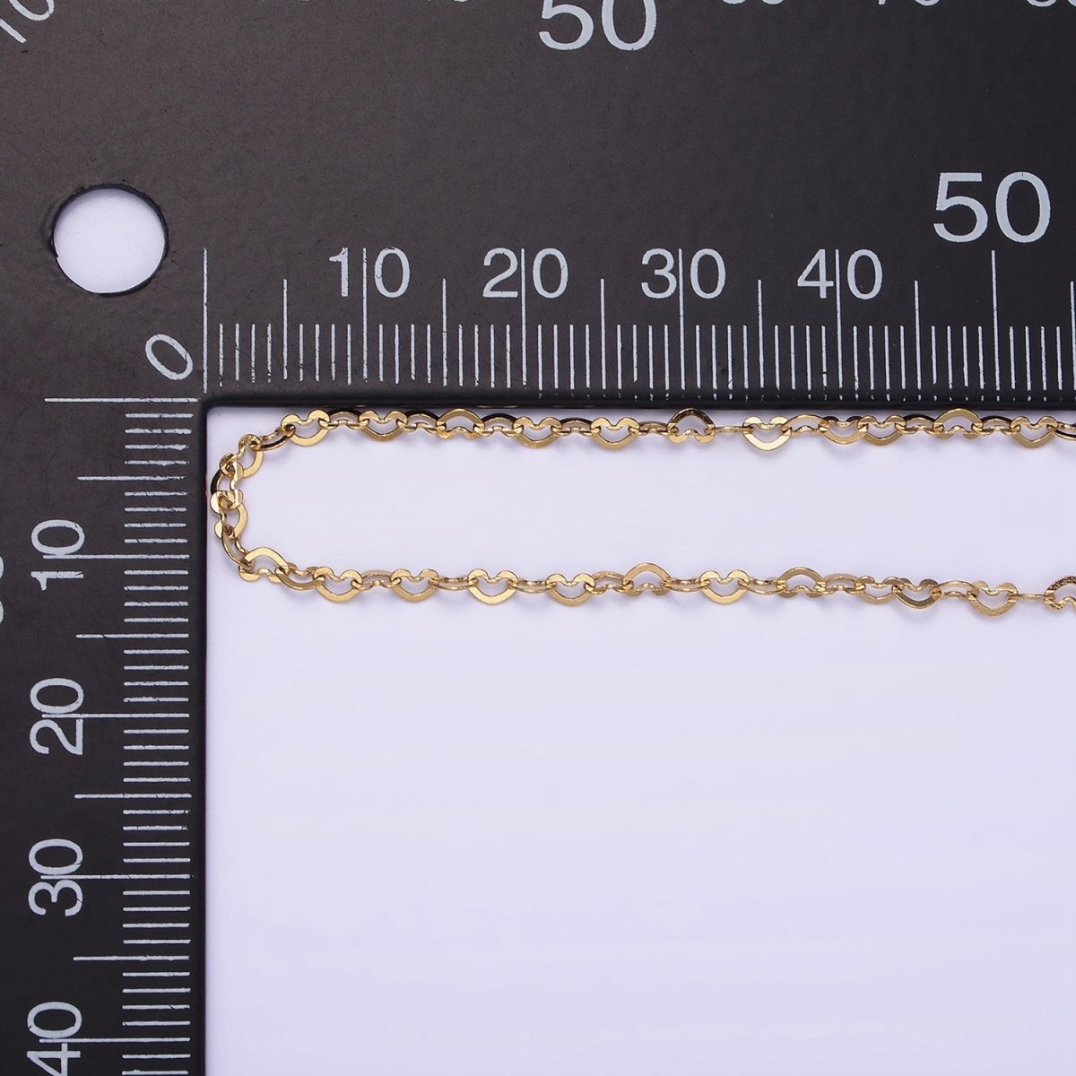 Dainty Gold Stainless Steel Heart Chain by Yard Soldered Closed 2mm links | ROLL-1473 Clearance Pricing