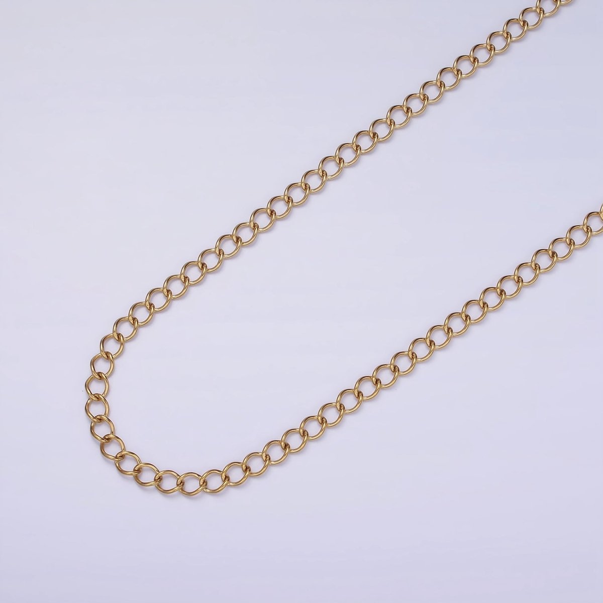 Dainty Gold Stainless Steel Oval Cable Chain by Yard Soldered Closed 3mm links | ROLL-1471 Clearance Pricing
