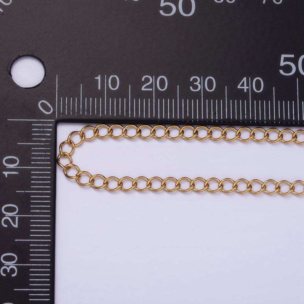 Dainty Gold Stainless Steel Oval Cable Chain by Yard Soldered Closed 3mm links | ROLL-1471 Clearance Pricing