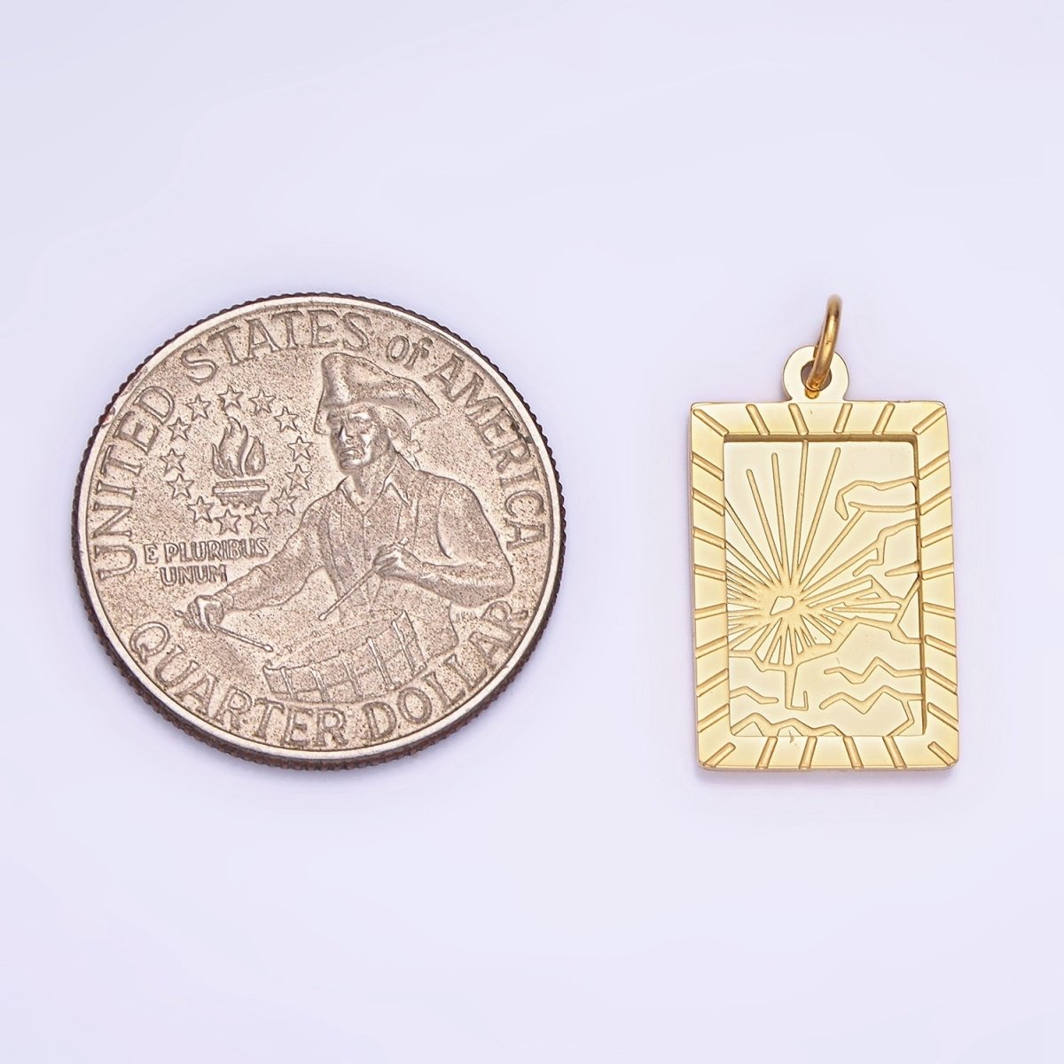 Dainty Gold Tag Stainless Steel Sun Charm Morning Sky Celestial Jewelry Pendant| P1404