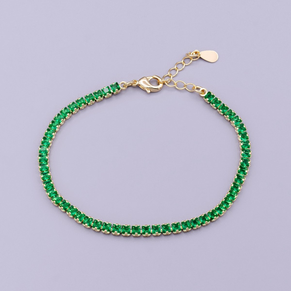 Dainty Gold Tennis Bracelet Clear Pink Green Cubic Zirconia Tennis Bracelet Minimalist Jewelry | WA-1797 - WA-1802