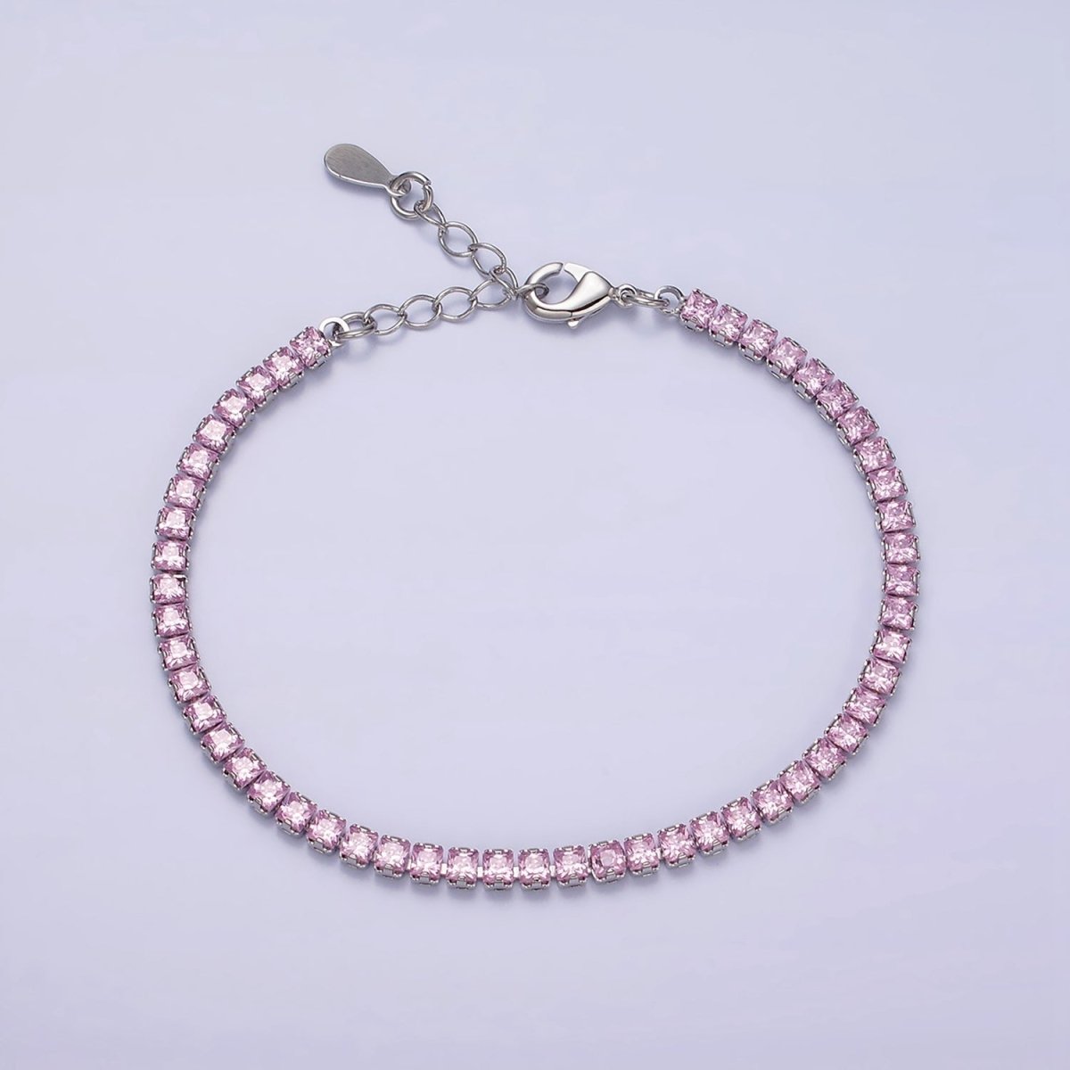 Dainty Gold Tennis Bracelet Clear Pink Green Cubic Zirconia Tennis Bracelet Minimalist Jewelry | WA-1797 - WA-1802