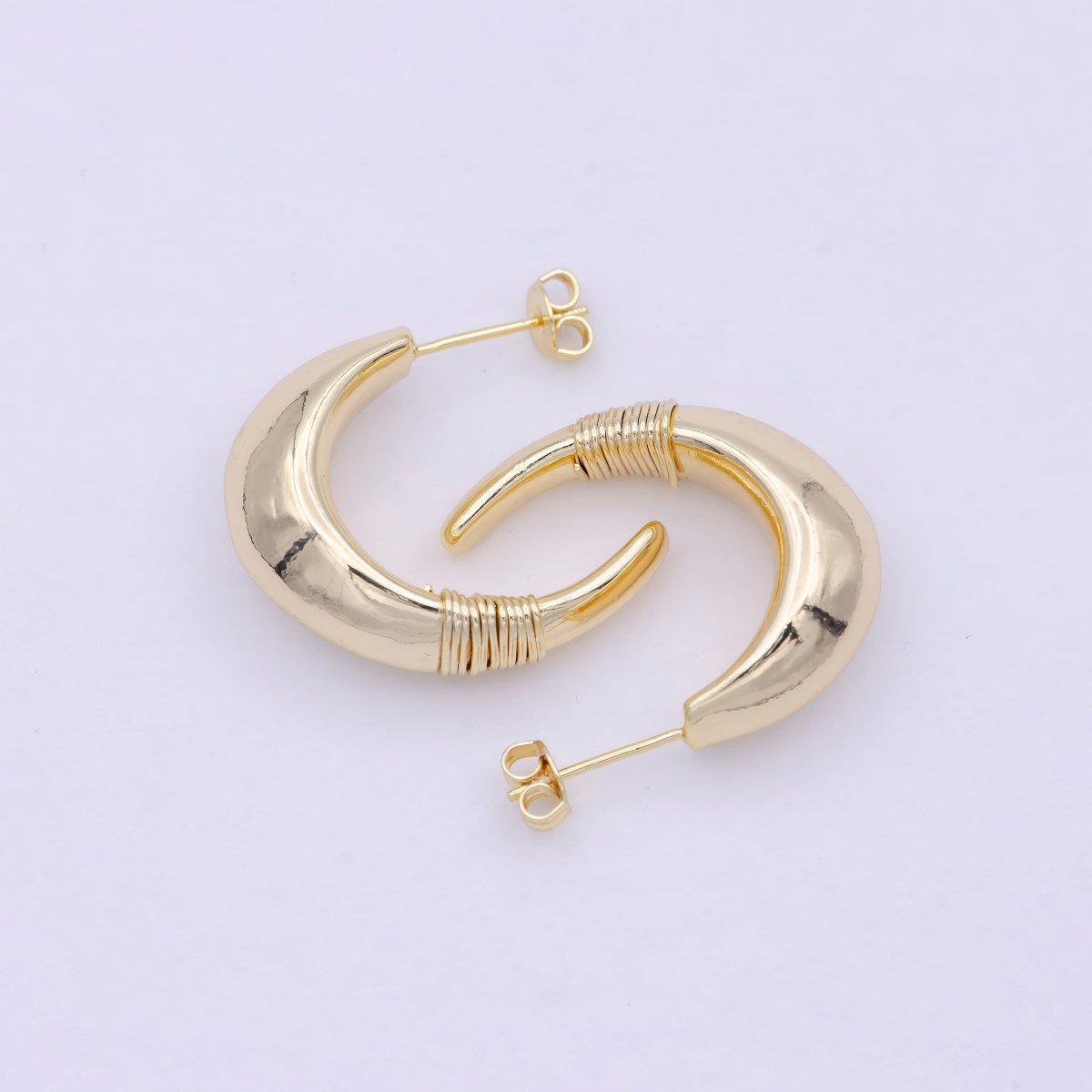 Dainty Gold Tusk Hoop Earring Bohemian Boho Inspired Jewelry T-018