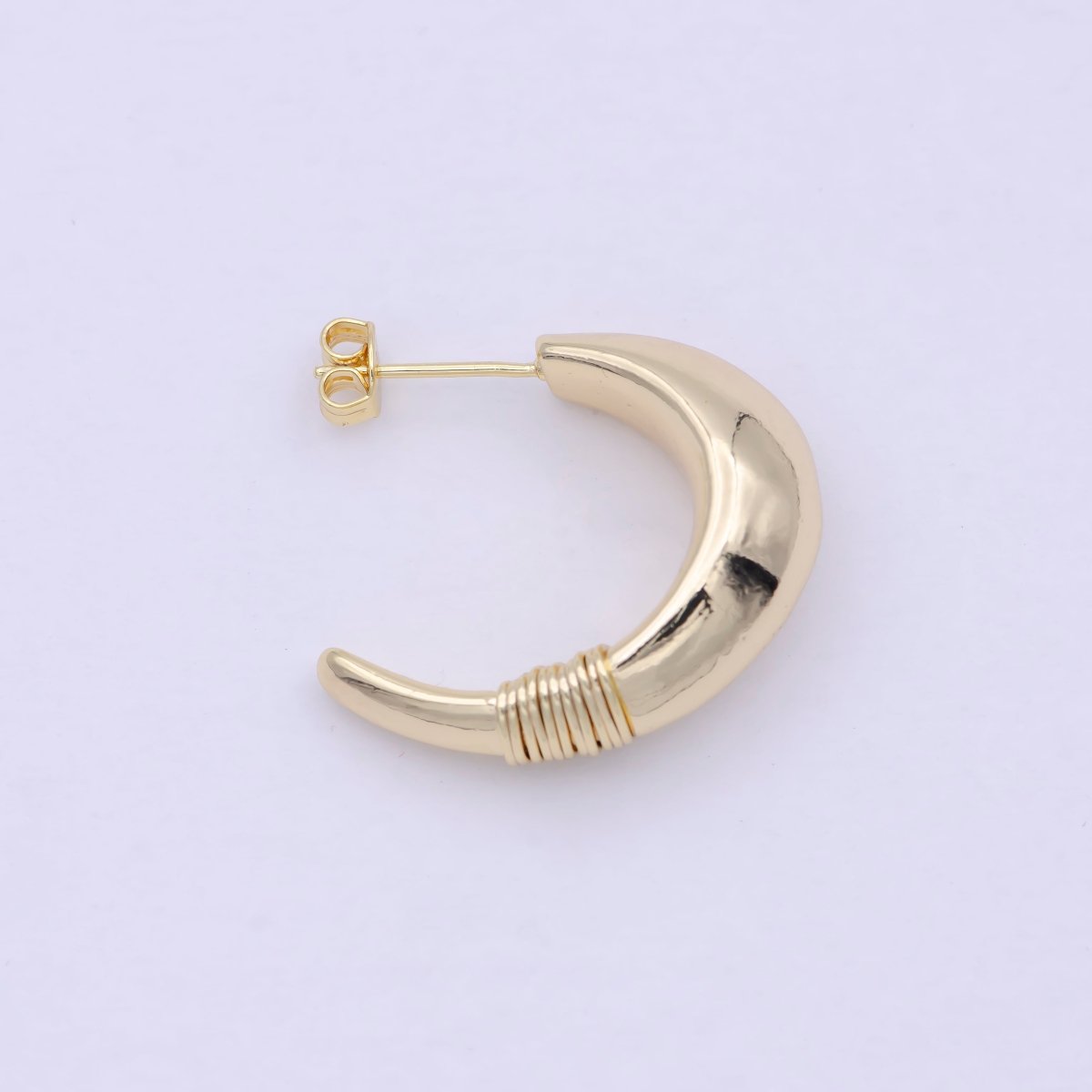 Dainty Gold Tusk Hoop Earring Bohemian Boho Inspired Jewelry T-018