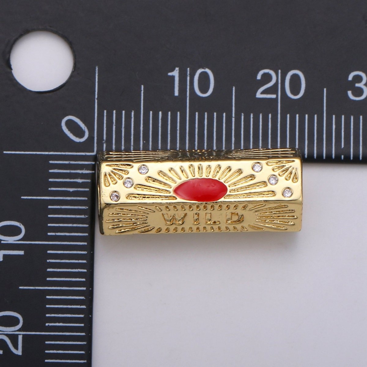 Dainty Golden Beads Tube Wild Writings CZ Plain Gold Filled Geometric Tube Accessories/Jewelry Making Beads B392