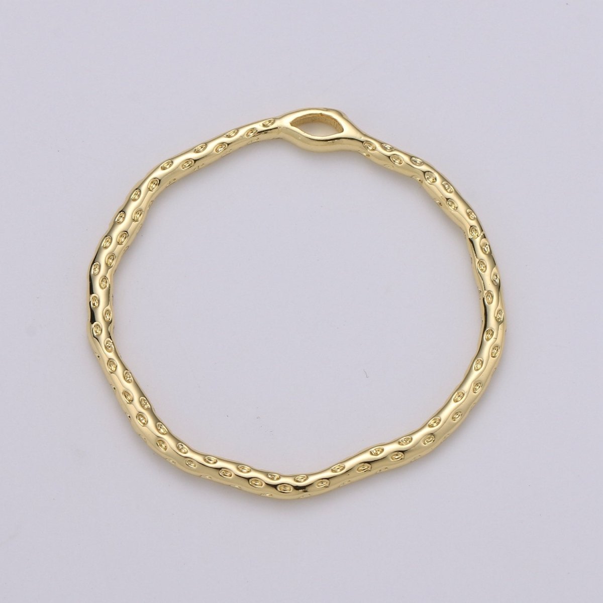 Dainty Hammered Circle Pendant, Round Charm 14k Gold filled 30mm rustic round charm K-899