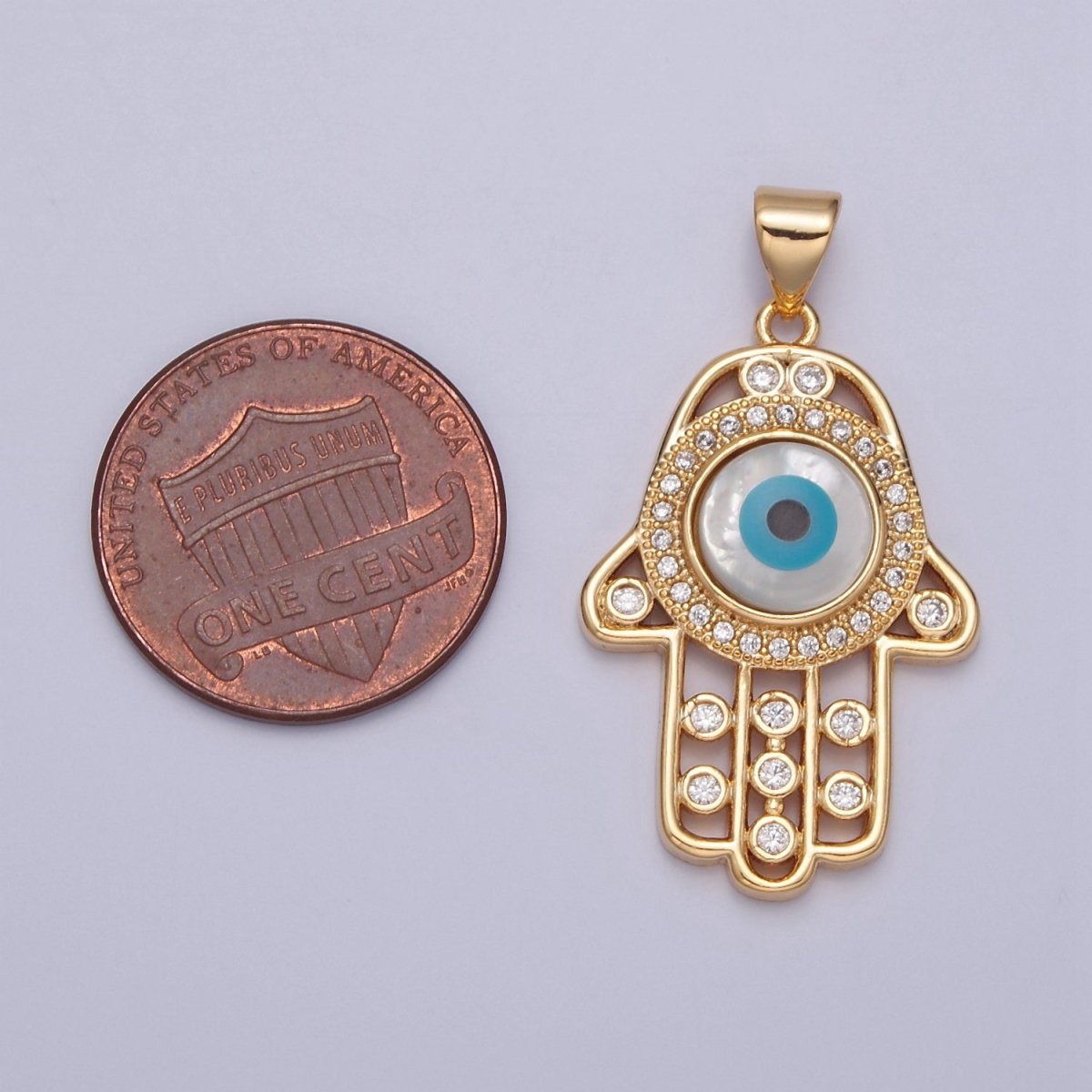 Dainty Hamsa Hand Pendant in 16k Gold Filled J-602