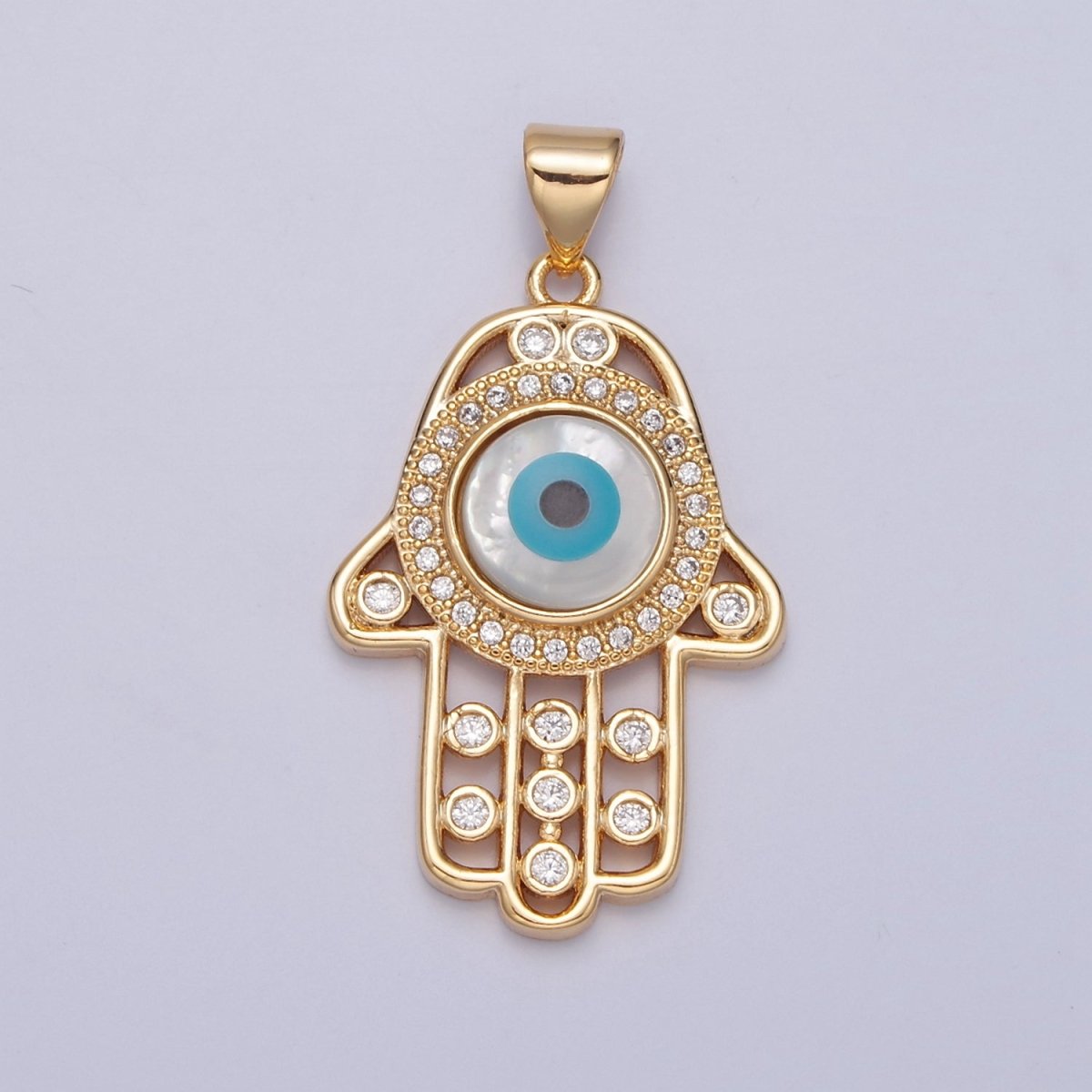 Dainty Hamsa Hand Pendant in 16k Gold Filled J-602