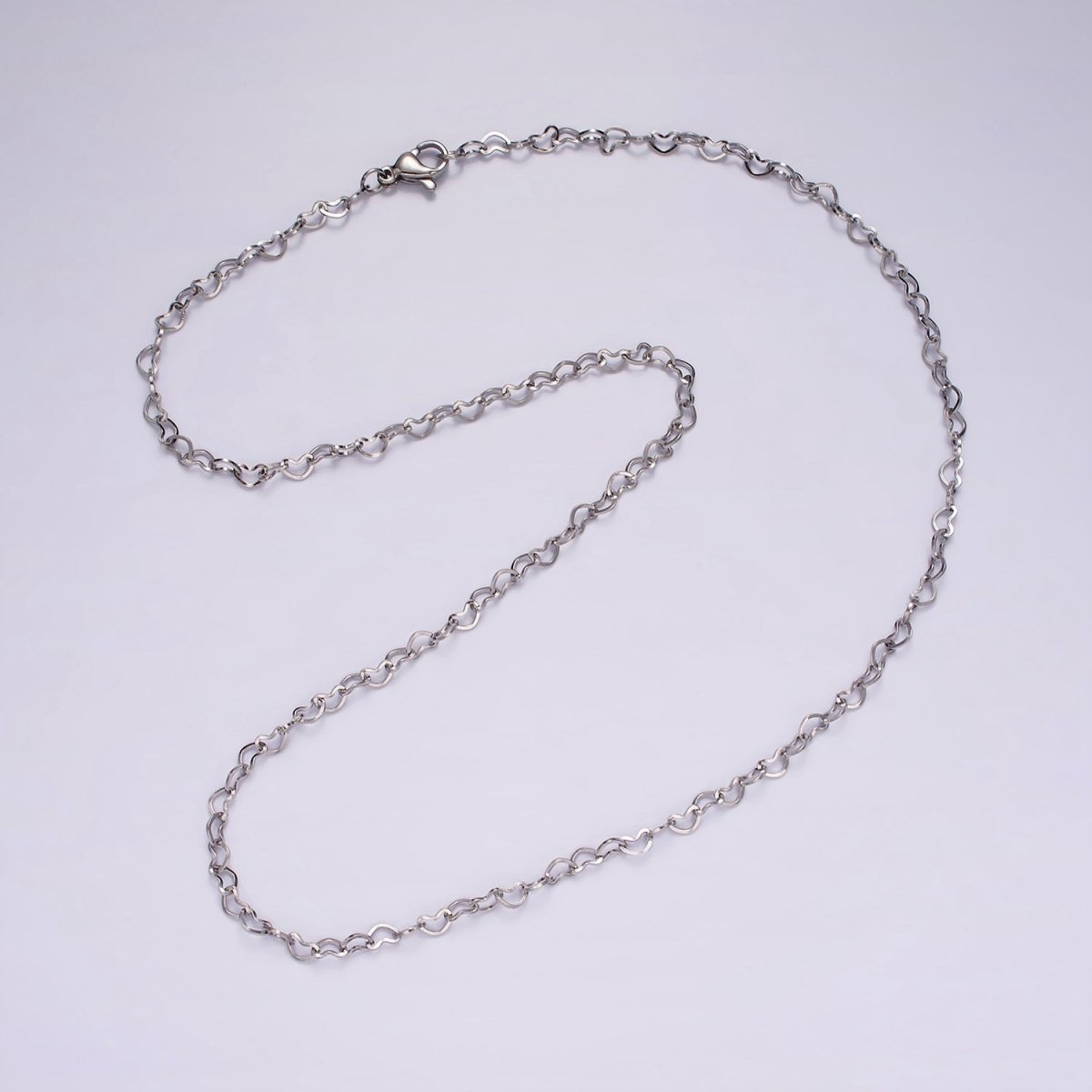 Dainty Heart Chain Necklace Stainless Steel 18 inch Necklace in Silver | WA-2409