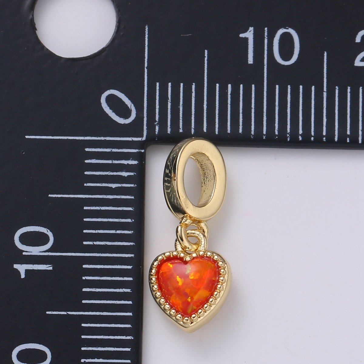 Dainty Heart Pendant 14K Gold Filled Opal Pendant for Love necklace Opal Charm Birthstone Cubic Zirconia Geometri Bezel Charm  H-533