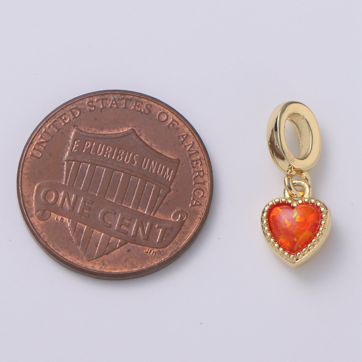 Dainty Heart Pendant 14K Gold Filled Opal Pendant for Love necklace Opal Charm Birthstone Cubic Zirconia Geometri Bezel Charm  H-533