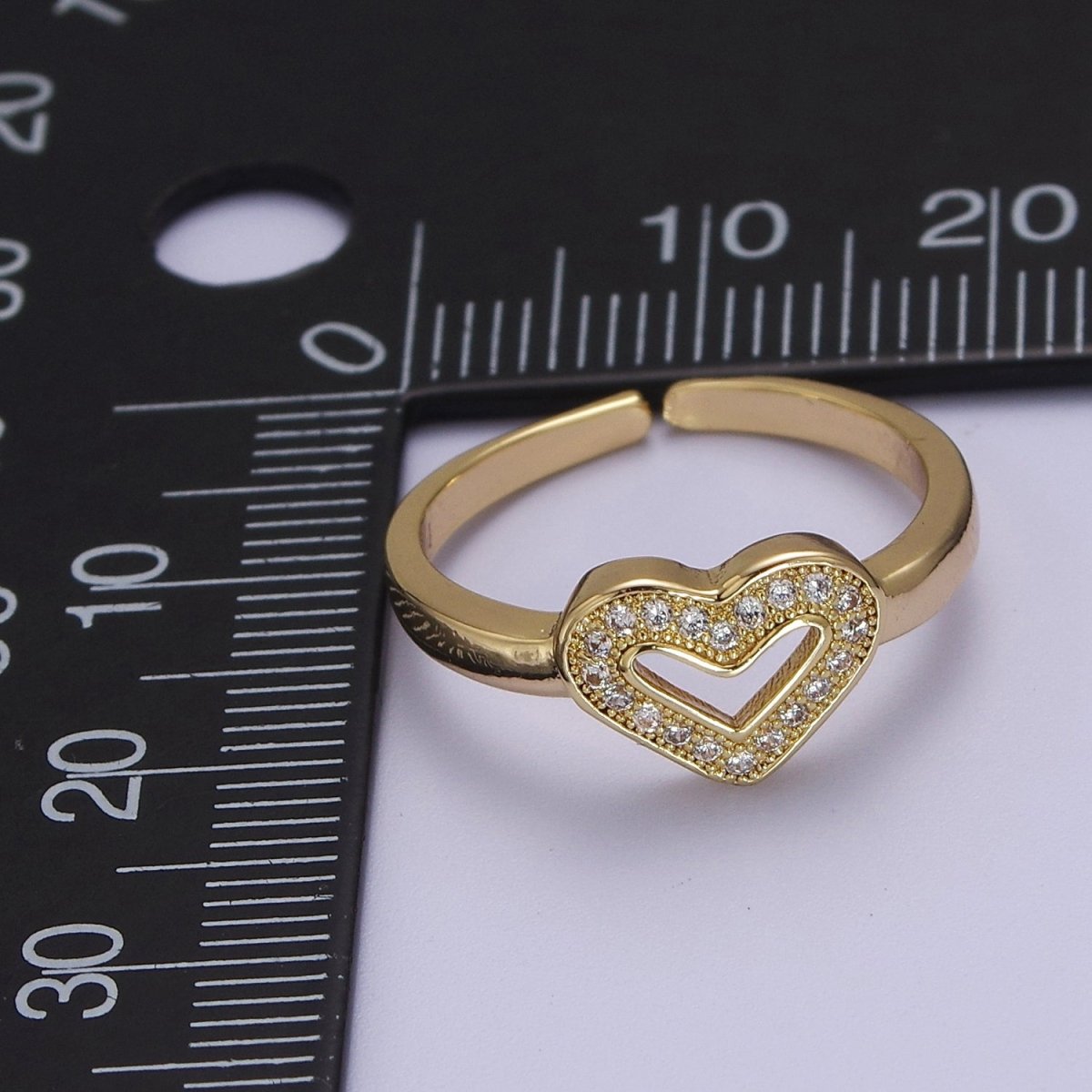 Dainty Heart Ring Mini Gold Filled Heart Ring Stackable Jewelry Rings Open Adjustable O2031