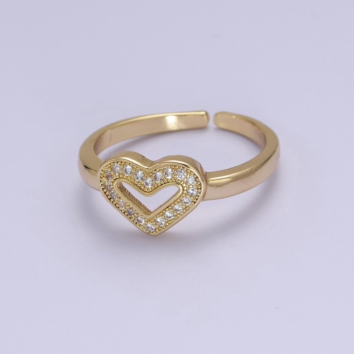 Dainty Heart Ring Mini Gold Filled Heart Ring Stackable Jewelry Rings Open Adjustable O2031