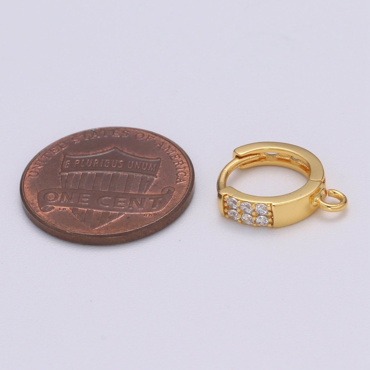 Dainty Huggie Earring 24K Gold Filled Cz Micro Pave Hoops with open link for Jewelry Making Supply L-231