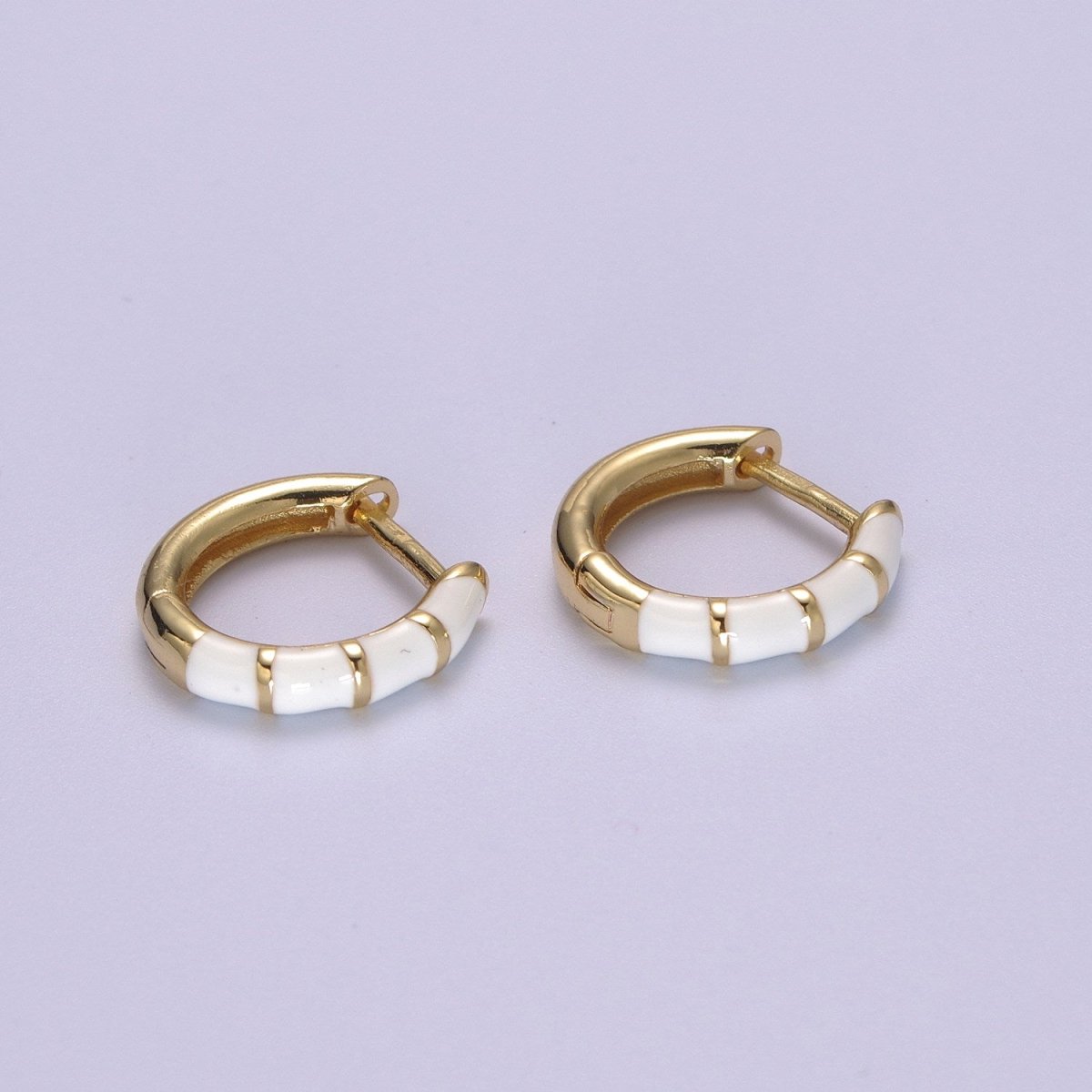 Dainty Huggie Earring Colorful Enamel Pastel Color Earring for Everyday wear 15mm earrings T-164 to T-174