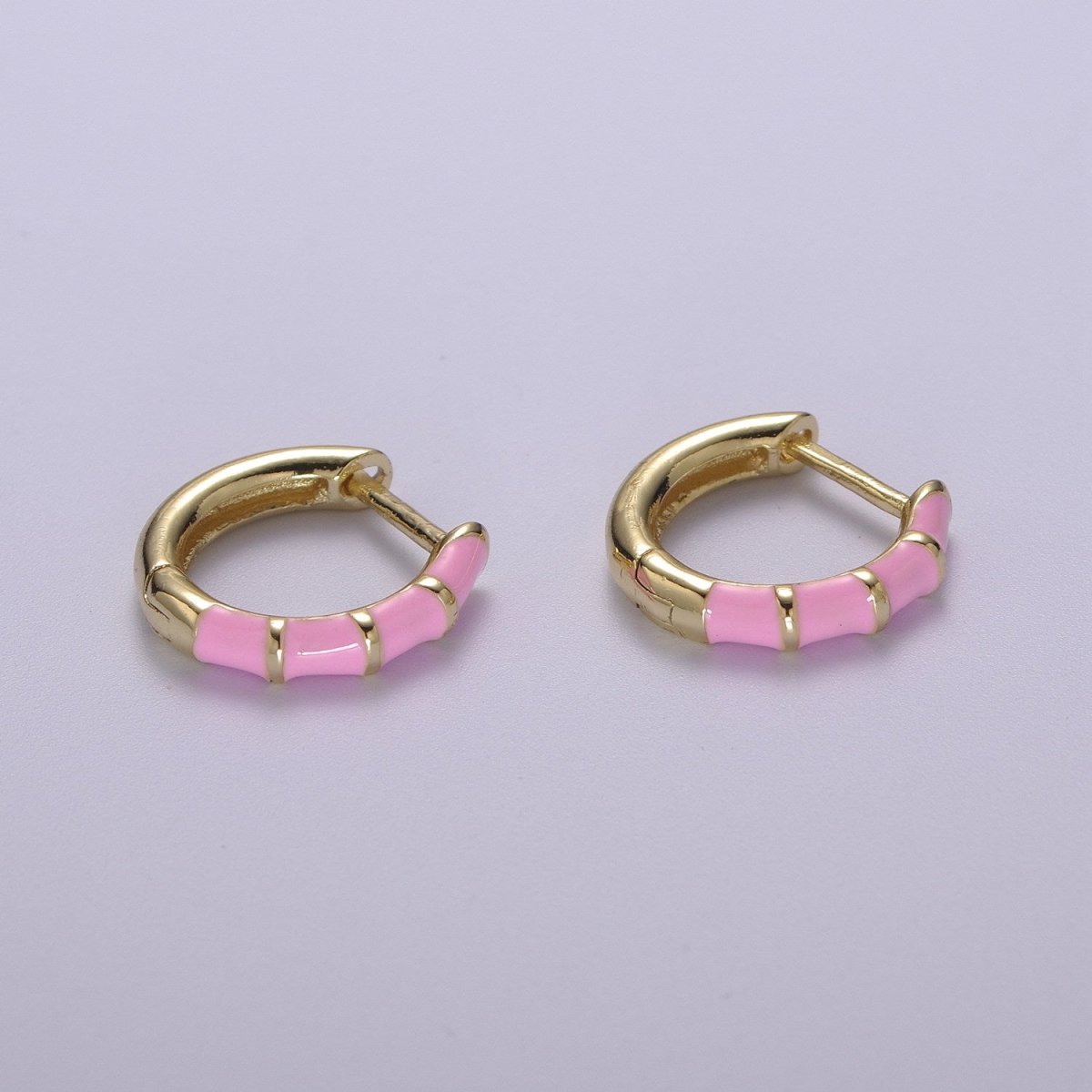 Dainty Huggie Earring Colorful Enamel Pastel Color Earring for Everyday wear 15mm earrings T-164 to T-174